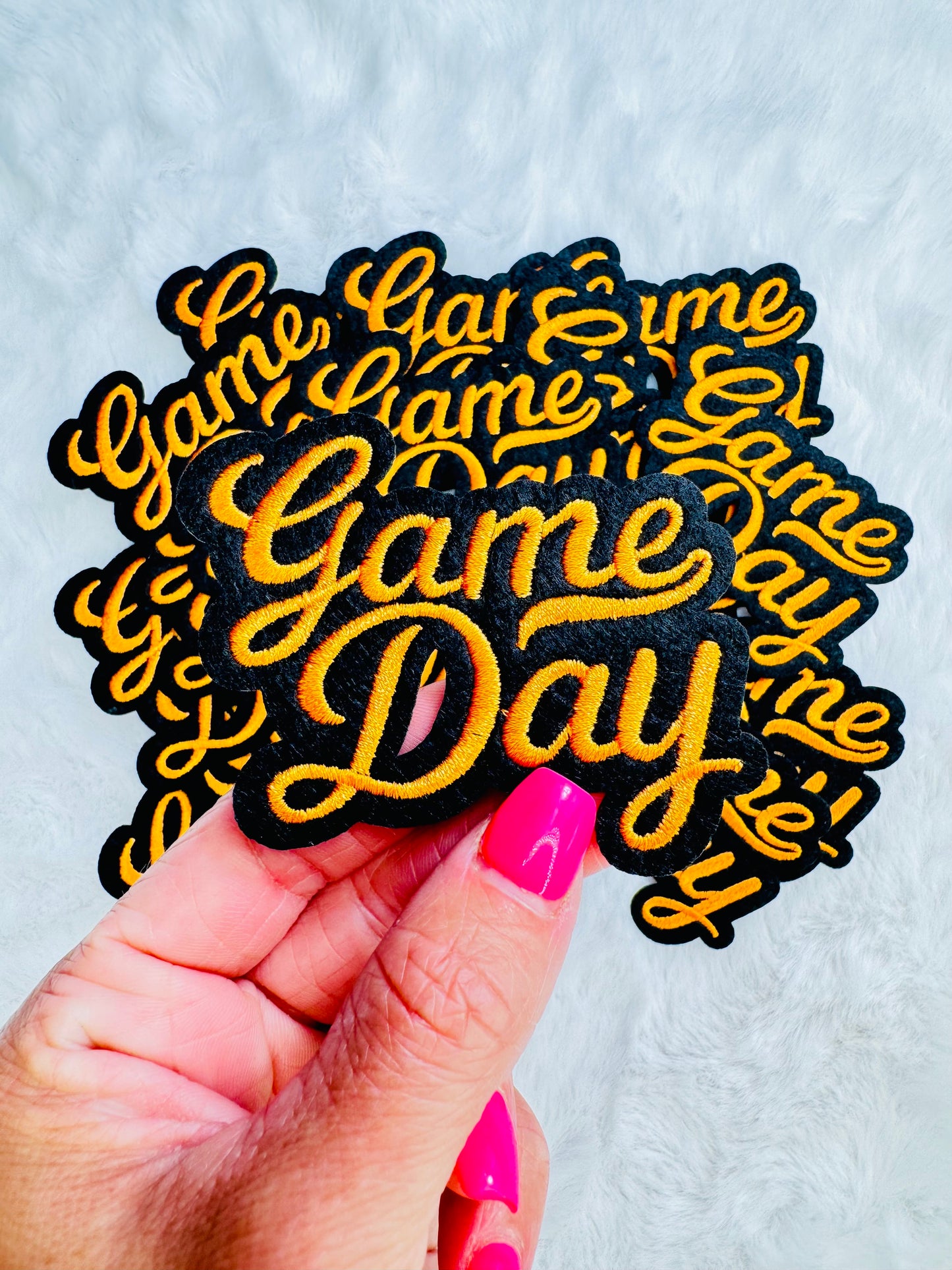 Gold Game Day Embroidered Patch
