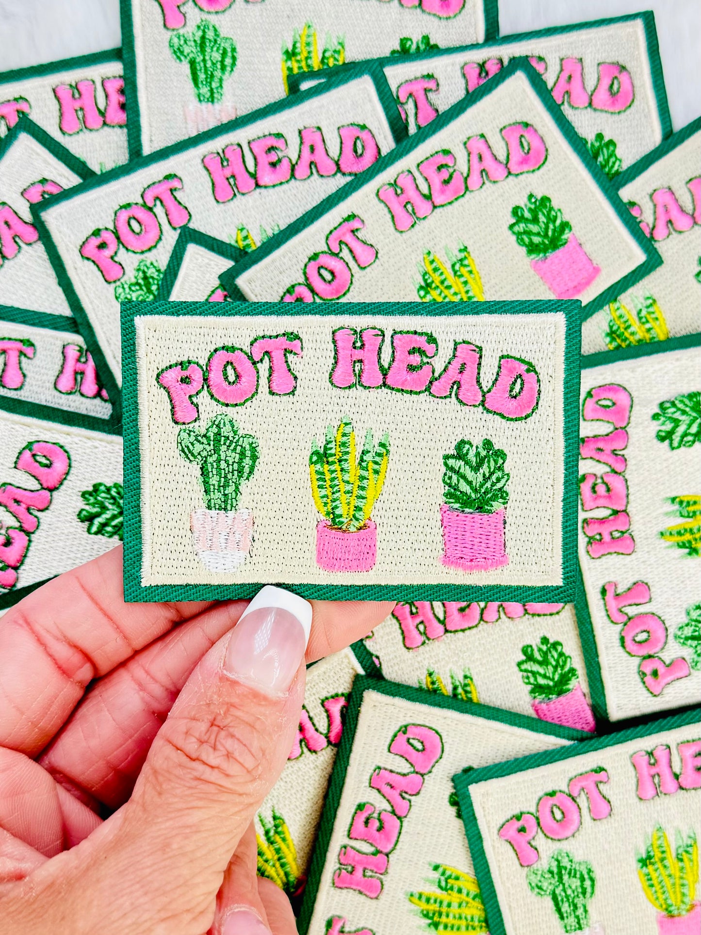 Pot Head Embroidered Patch