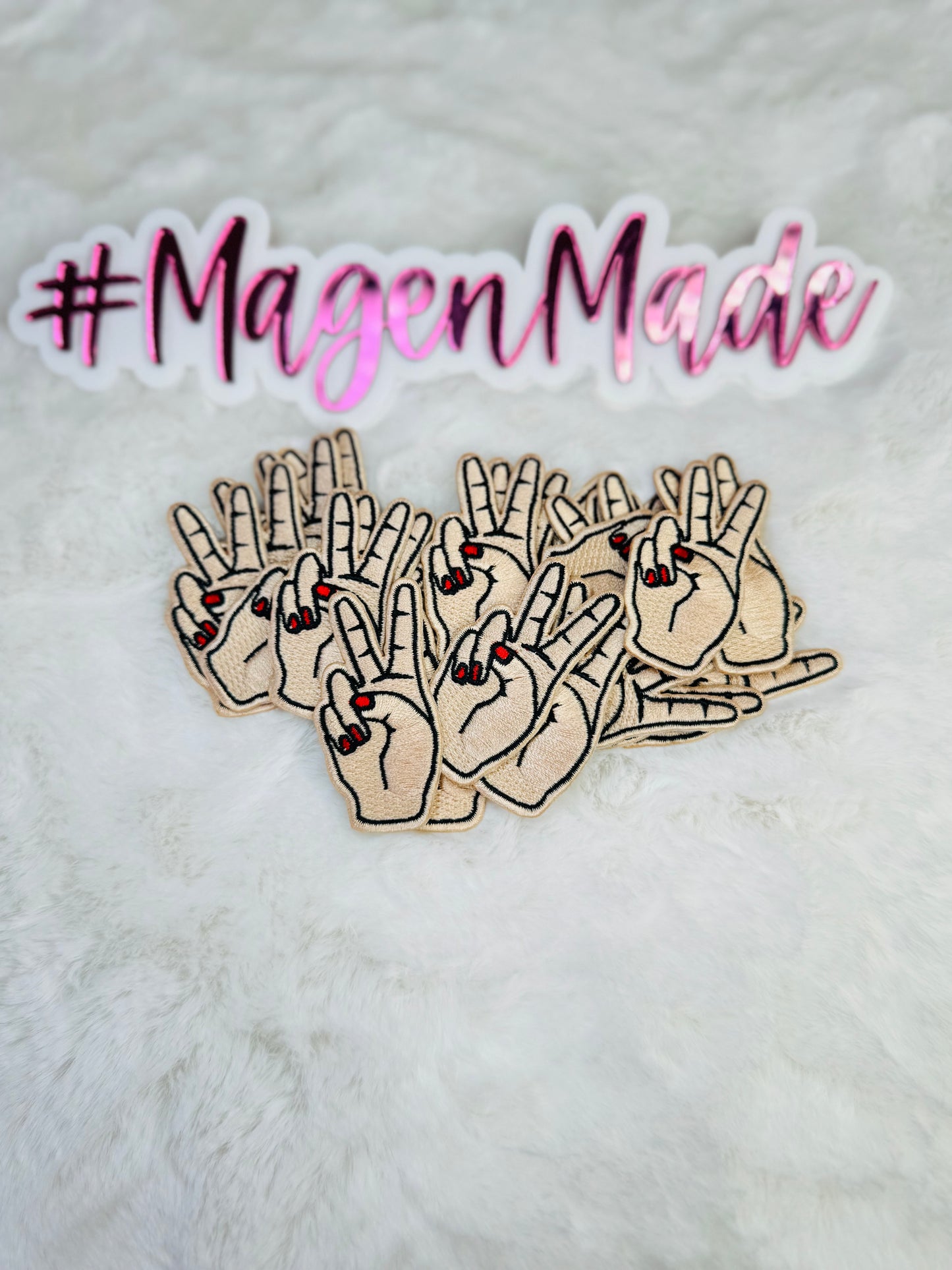 Peace Sign Hand Embroidered Patch