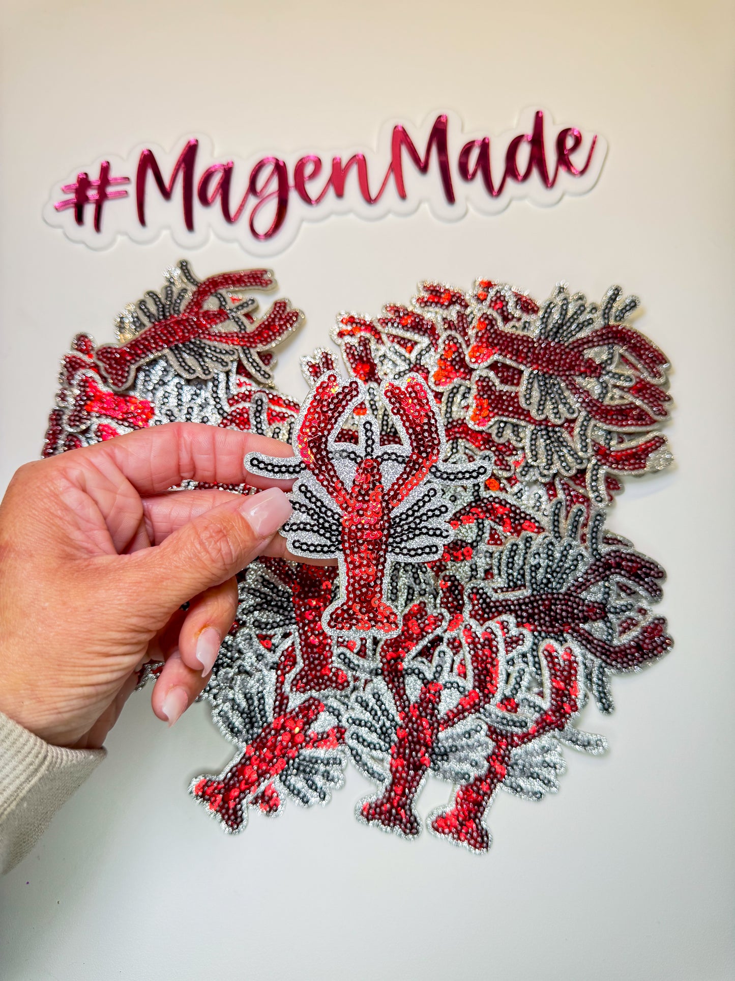 Crawfish Sequin Patch