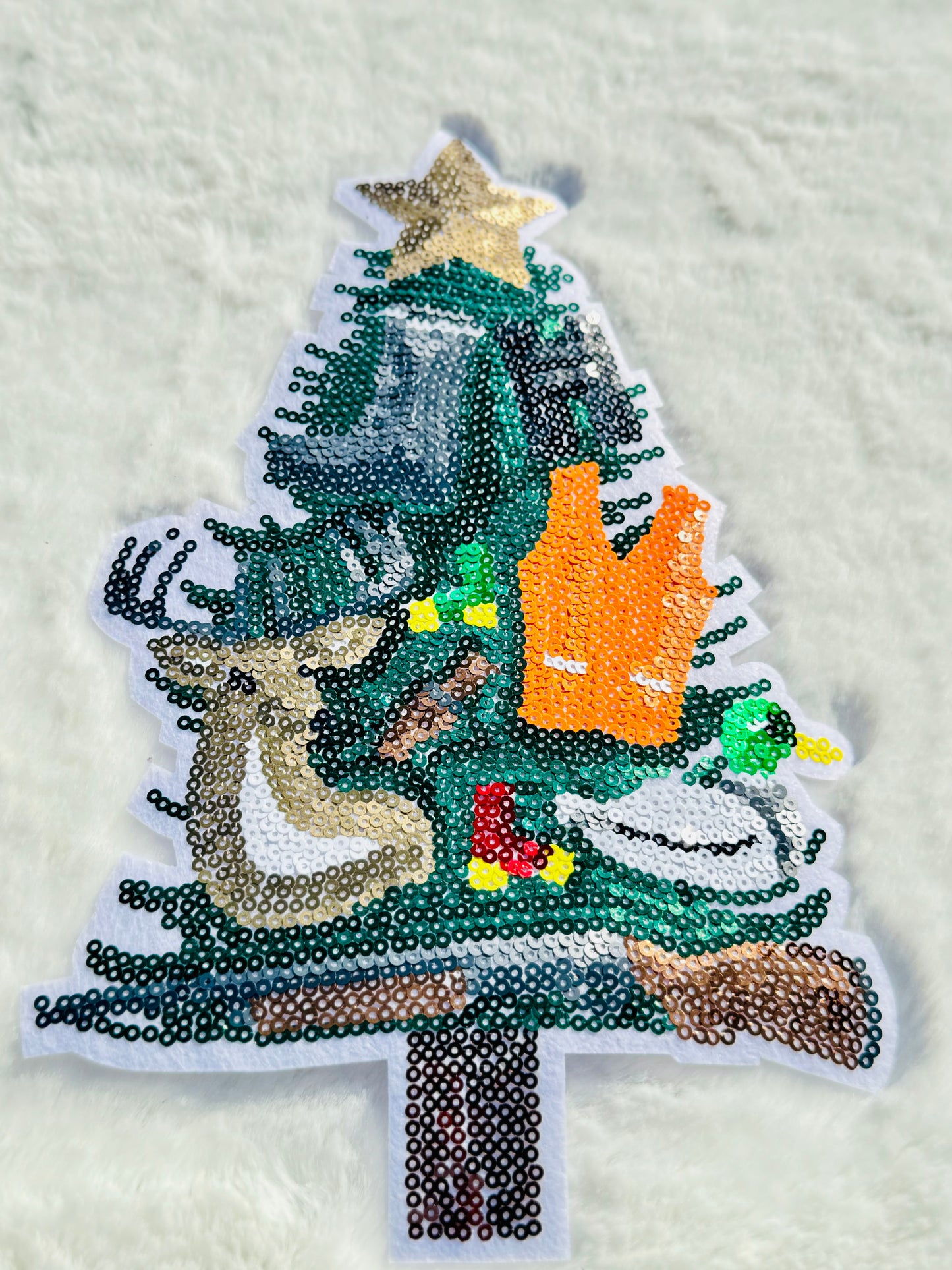 Hunting Tree Sequins Patch