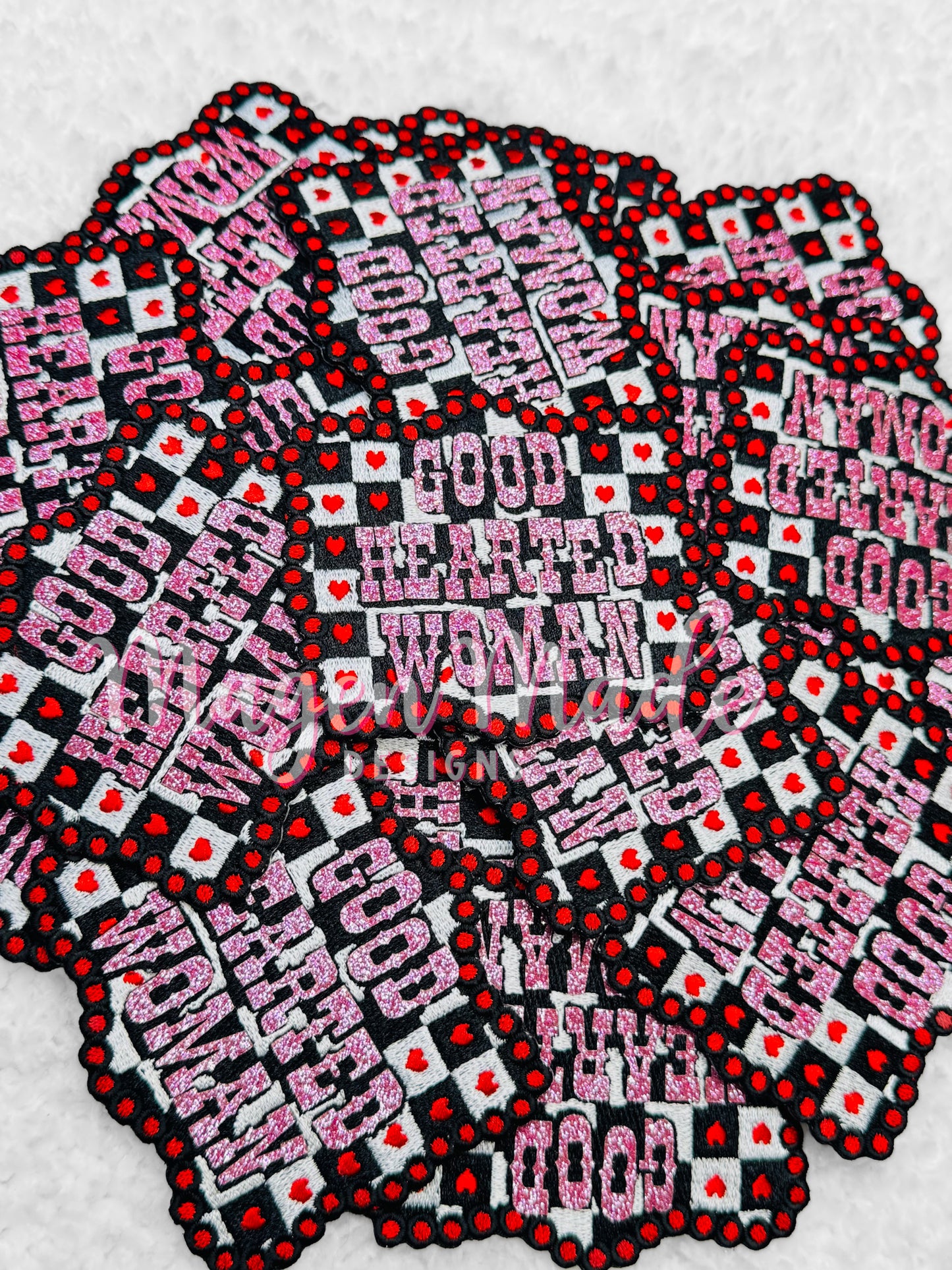 Good Hearted Woman Glitter Embroidered Iron On Patch