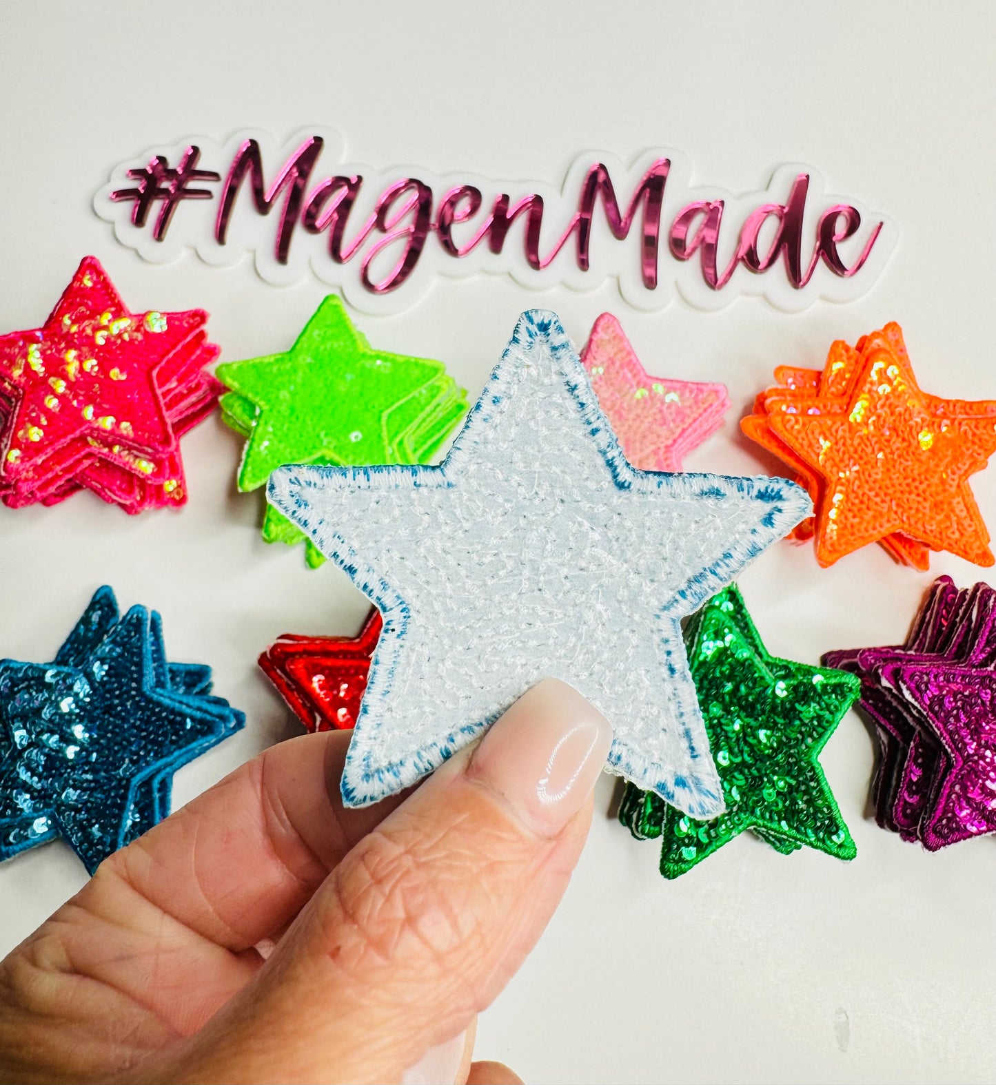 Blue Star Sequin Patch