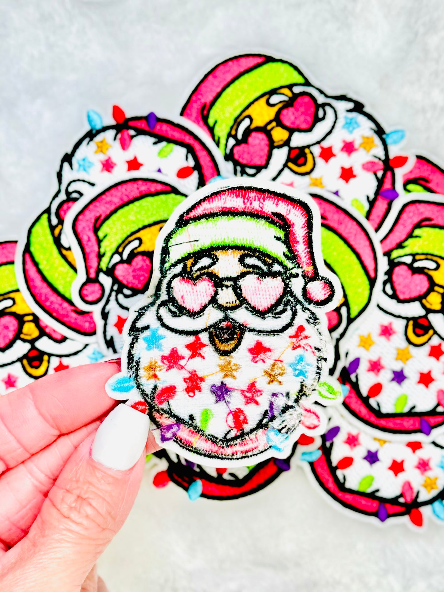 The back of the Santa Embroidered Patch