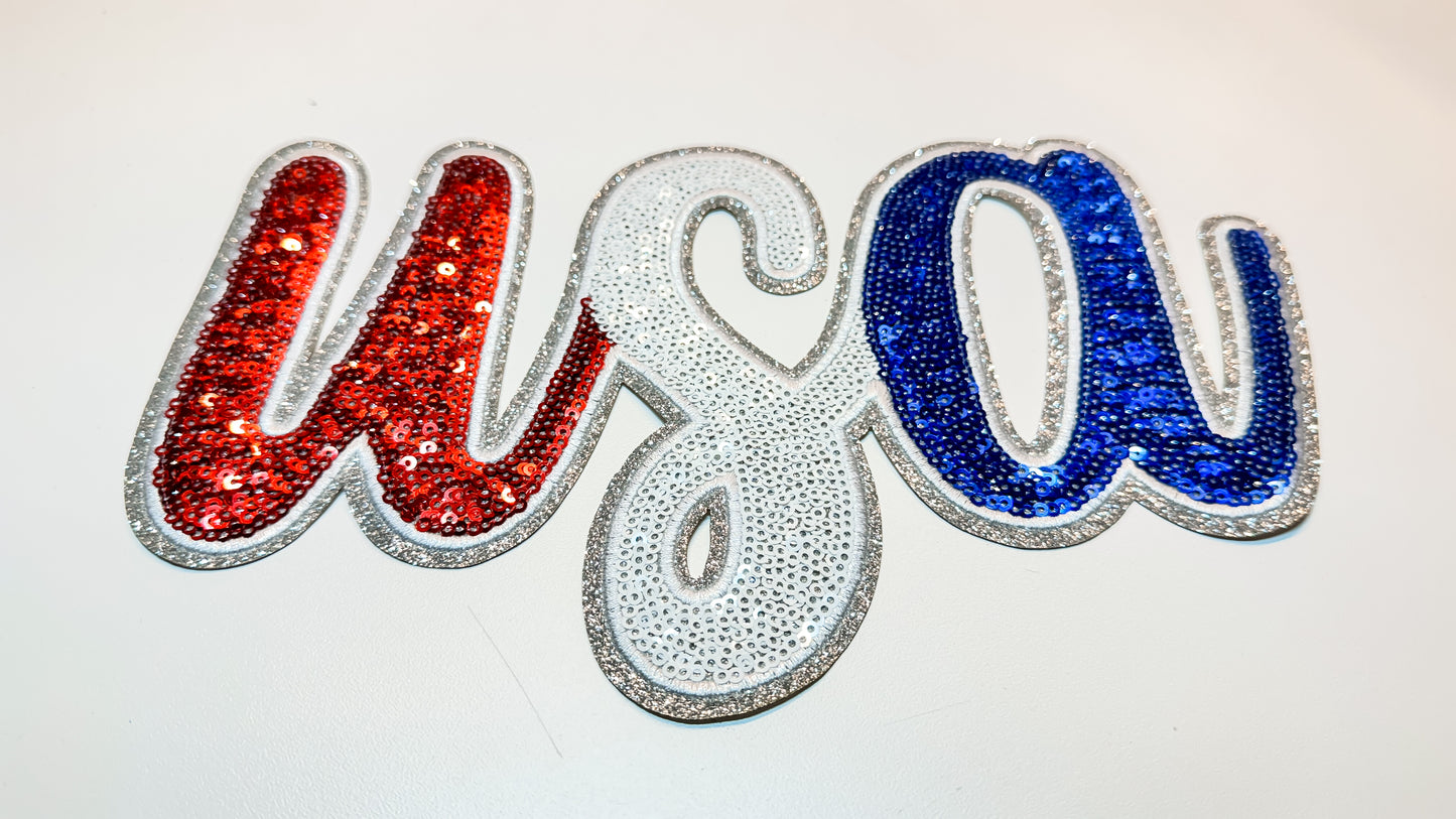 USA Sequin Patch