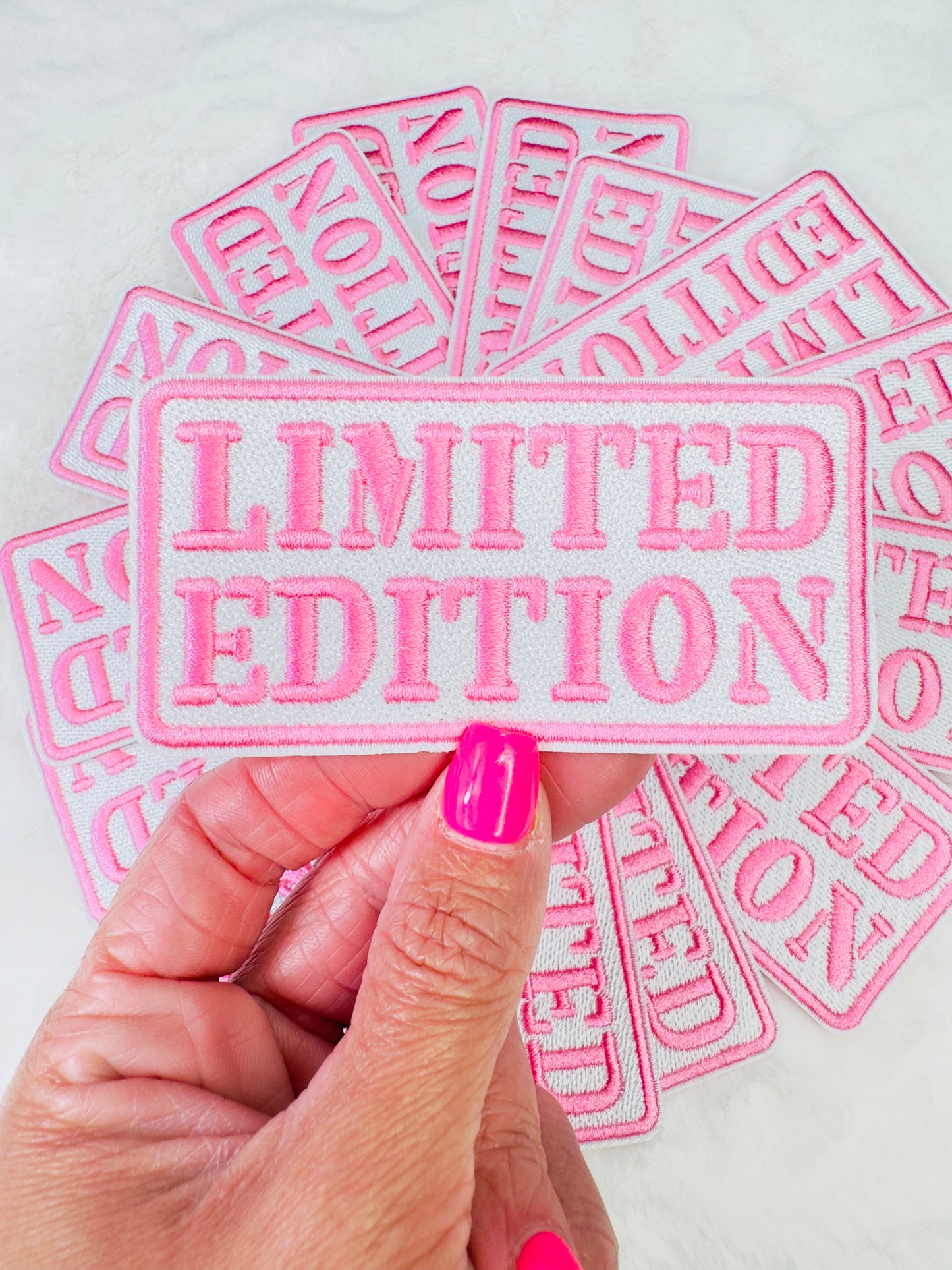  pink limited edition embroidered patch