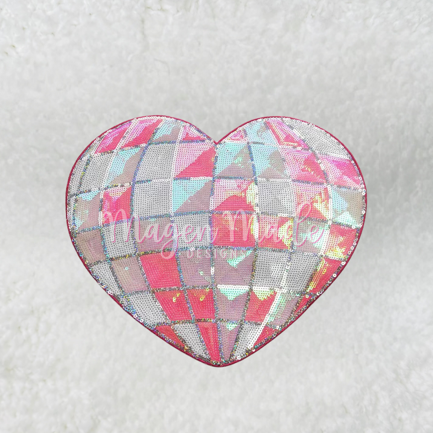 Disco Heart Sequins Patch