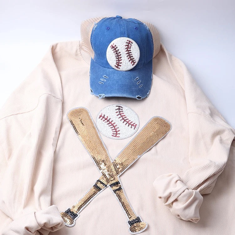 Bat + Ball Sequin Patch