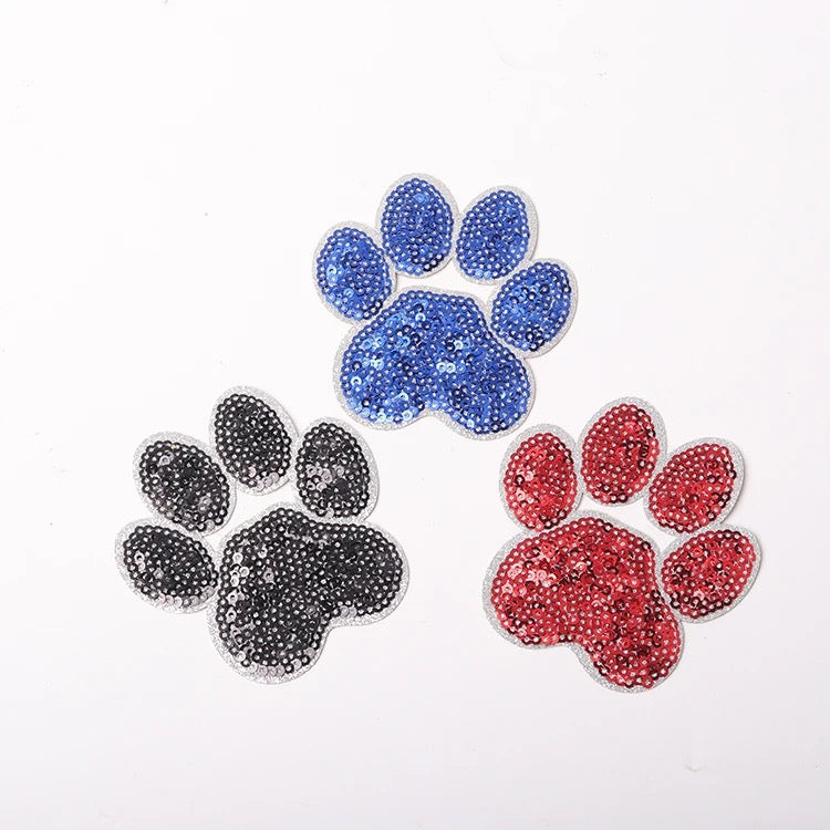 Paw Print Sequin Patch