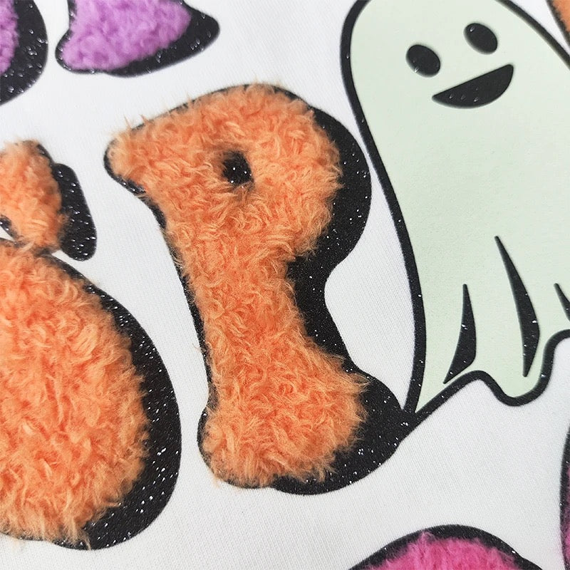 Spooky Vibes Glow in the Dark Chenille and Glitter & Heat Transfer