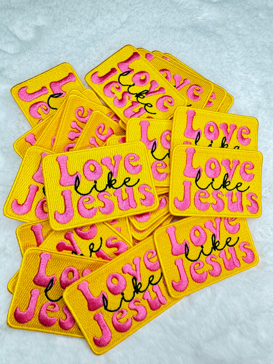 Love Like Jesus-Yellow Embroidered Patch