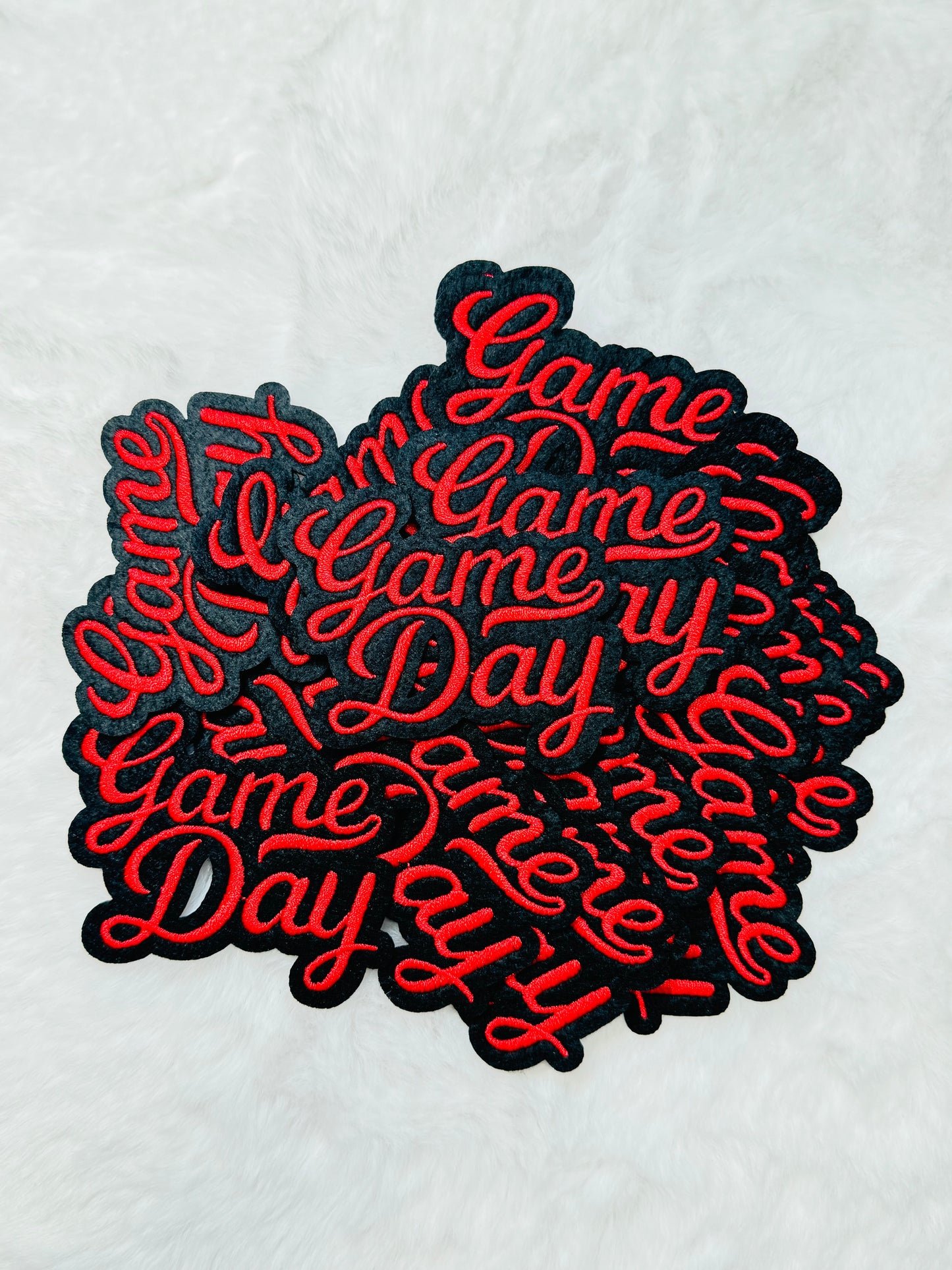 Red Game Day Embroidered Patch