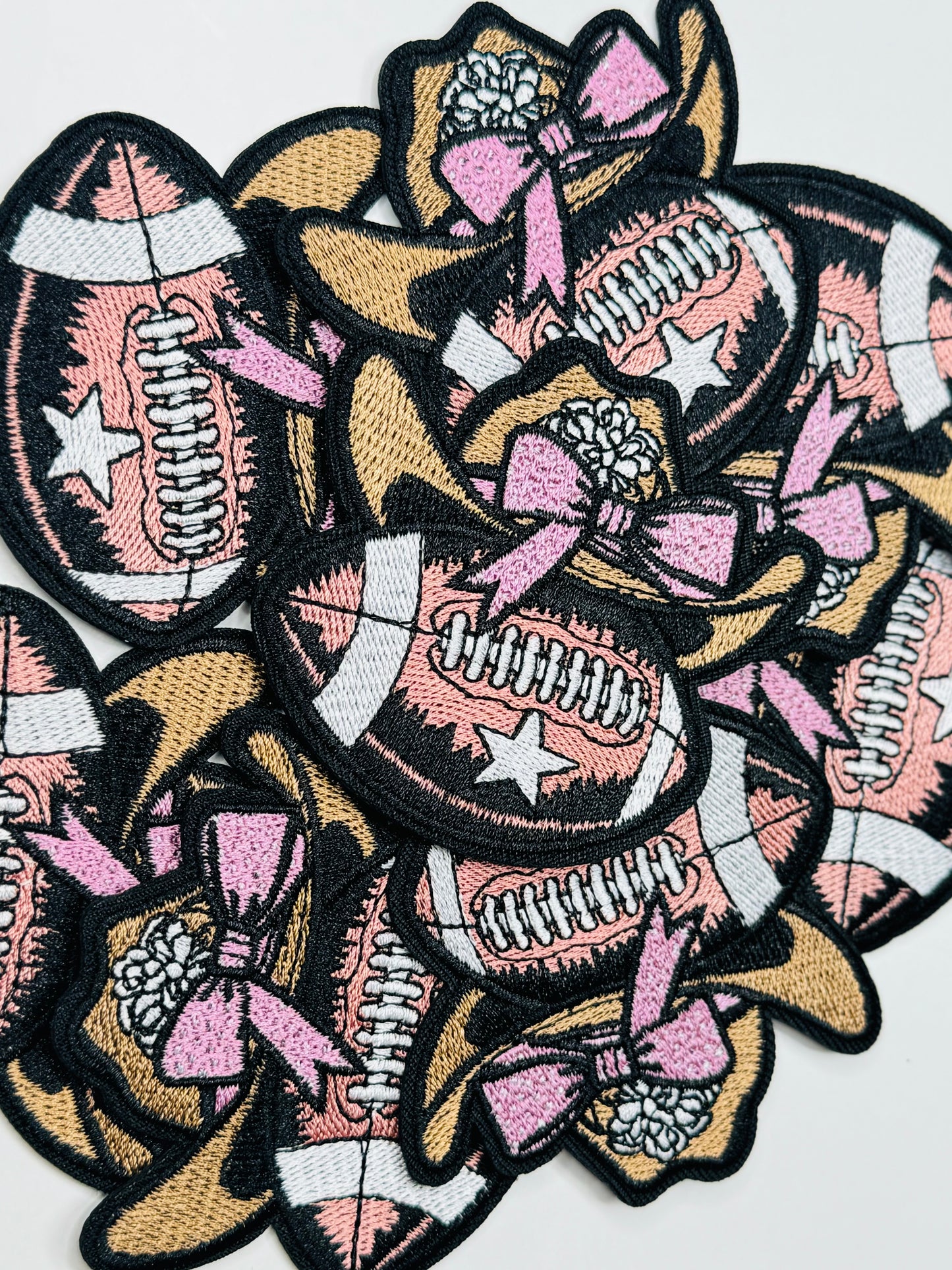 Coquette Western Football Embroidered Patch