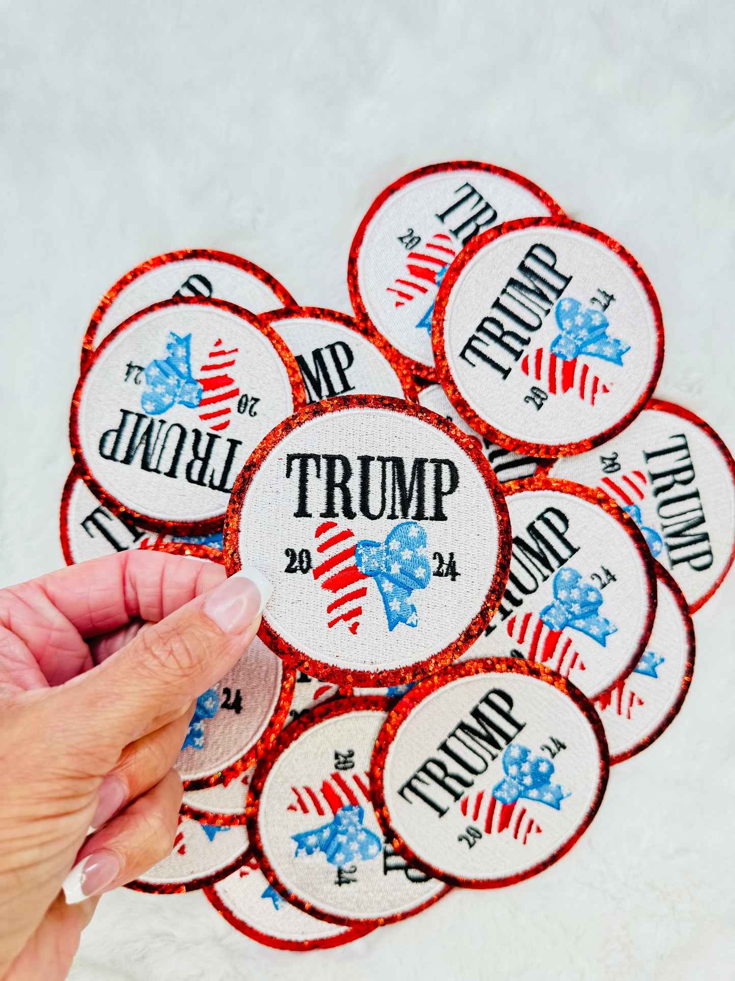 Trump 2024 Coquette Bow Embroidered Patch