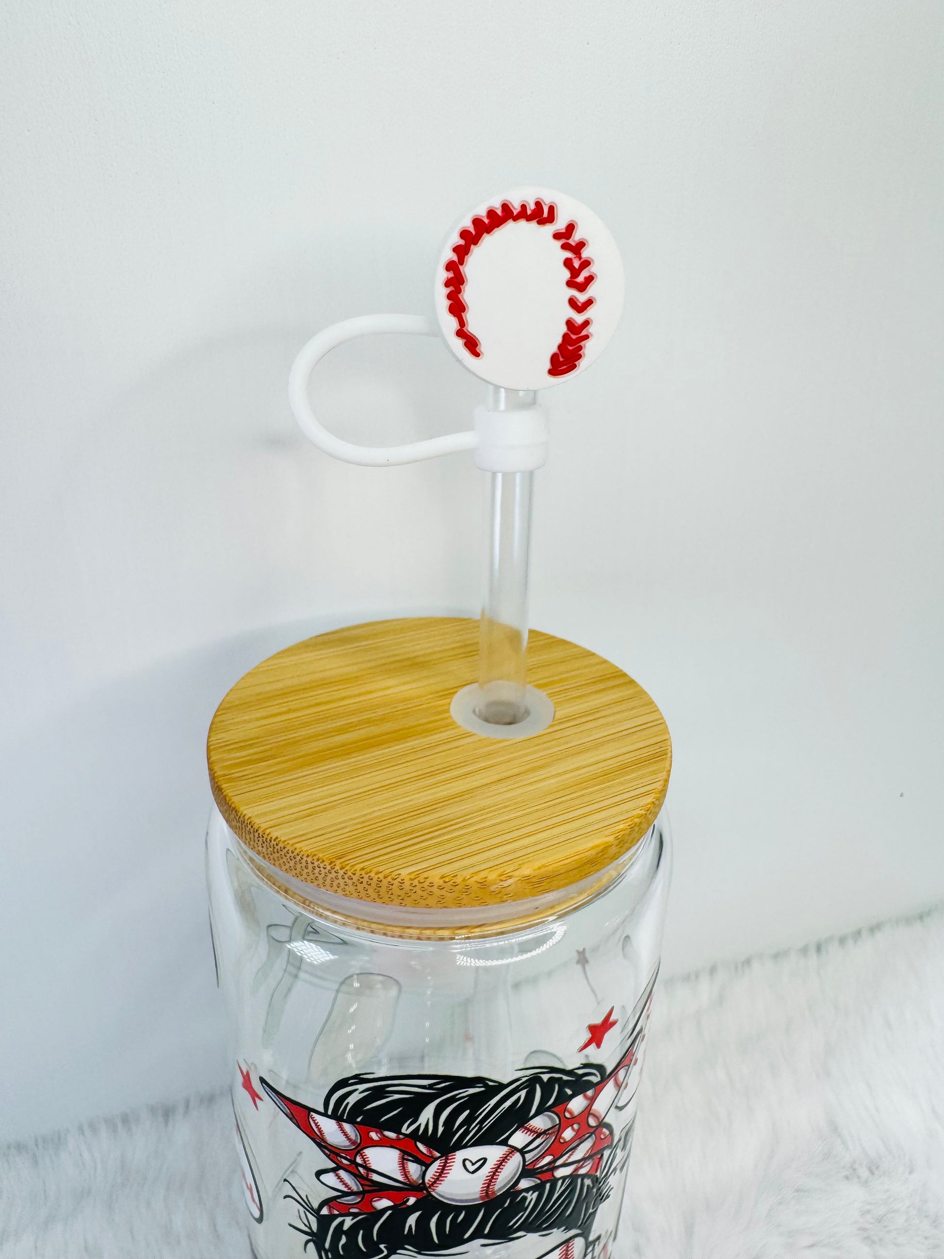 Baseball Straw Topper