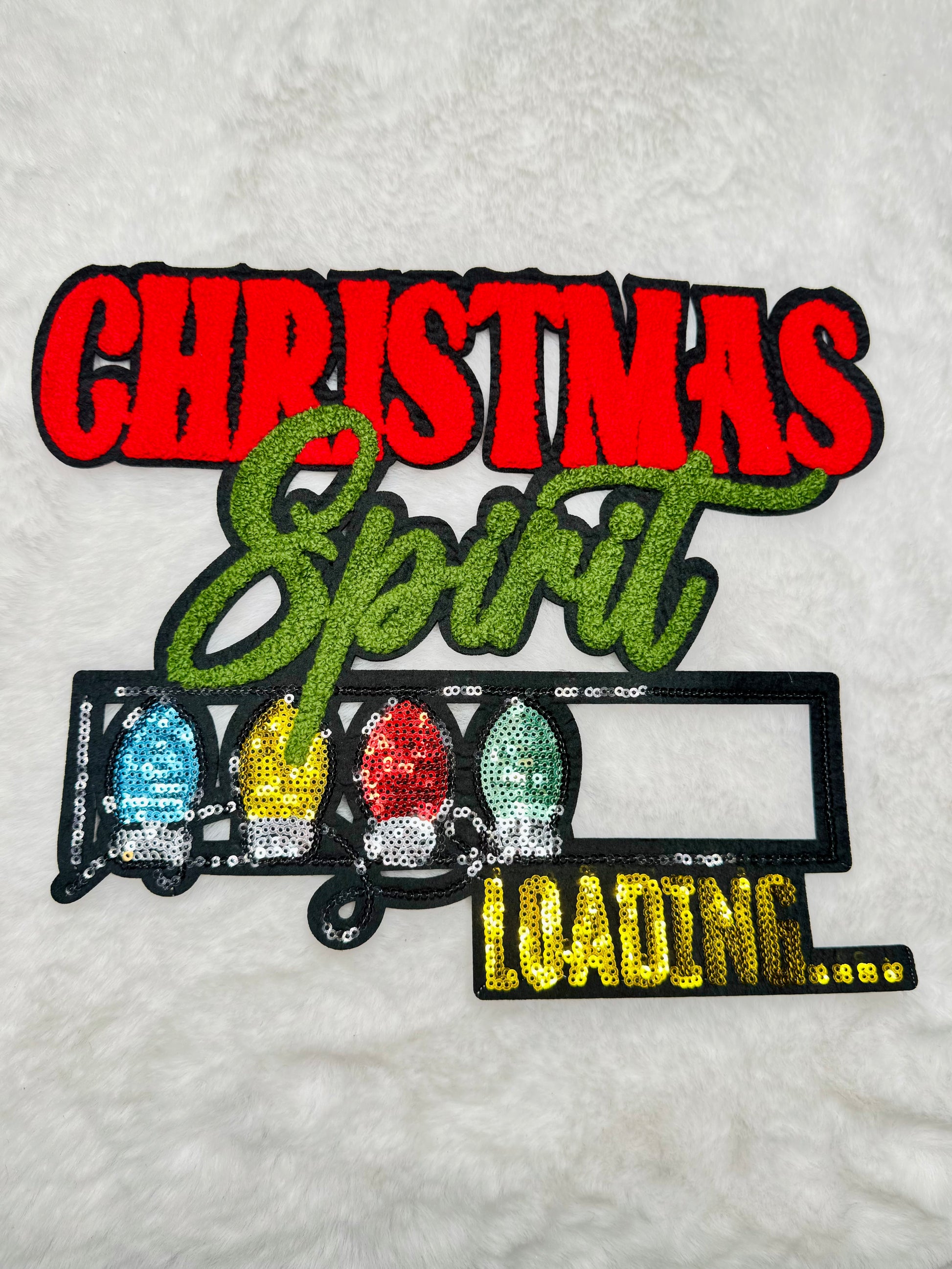 Christmas Spirit Loading Embroidered and Sequins Patch