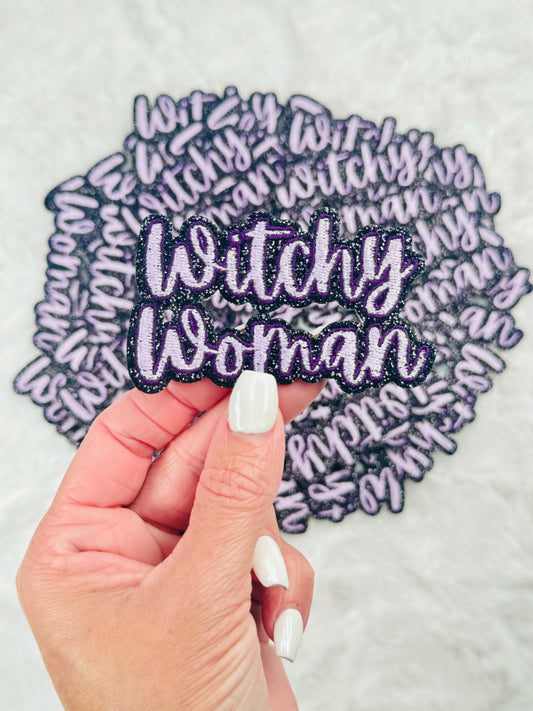 Witchy Woman Glitter Embroidered Patch