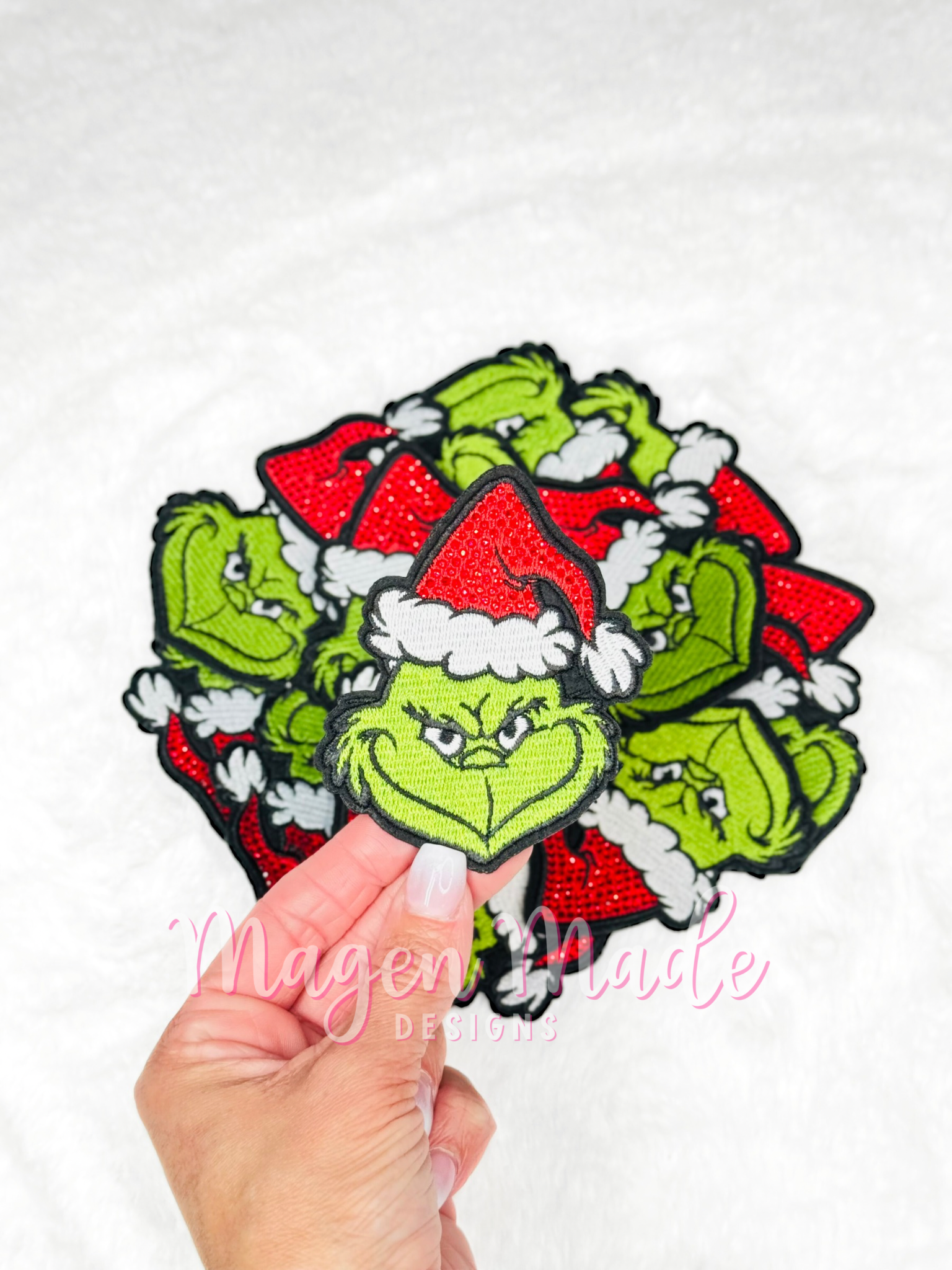 Green Man With Rhinestones Embroidered Patch