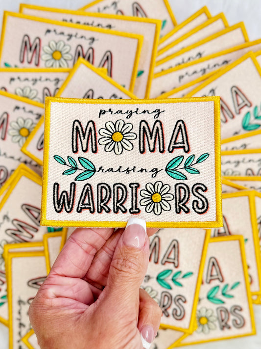 Praying Mama Raising Warriors Embroidered Patch