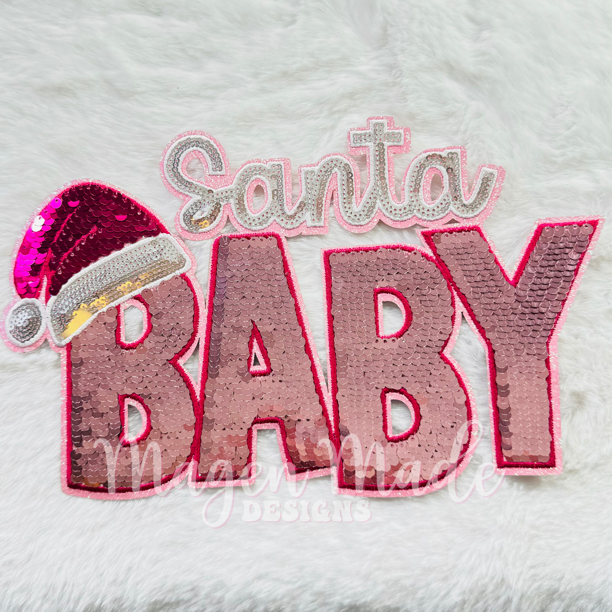 Santa Baby Sequins Iron On Patch