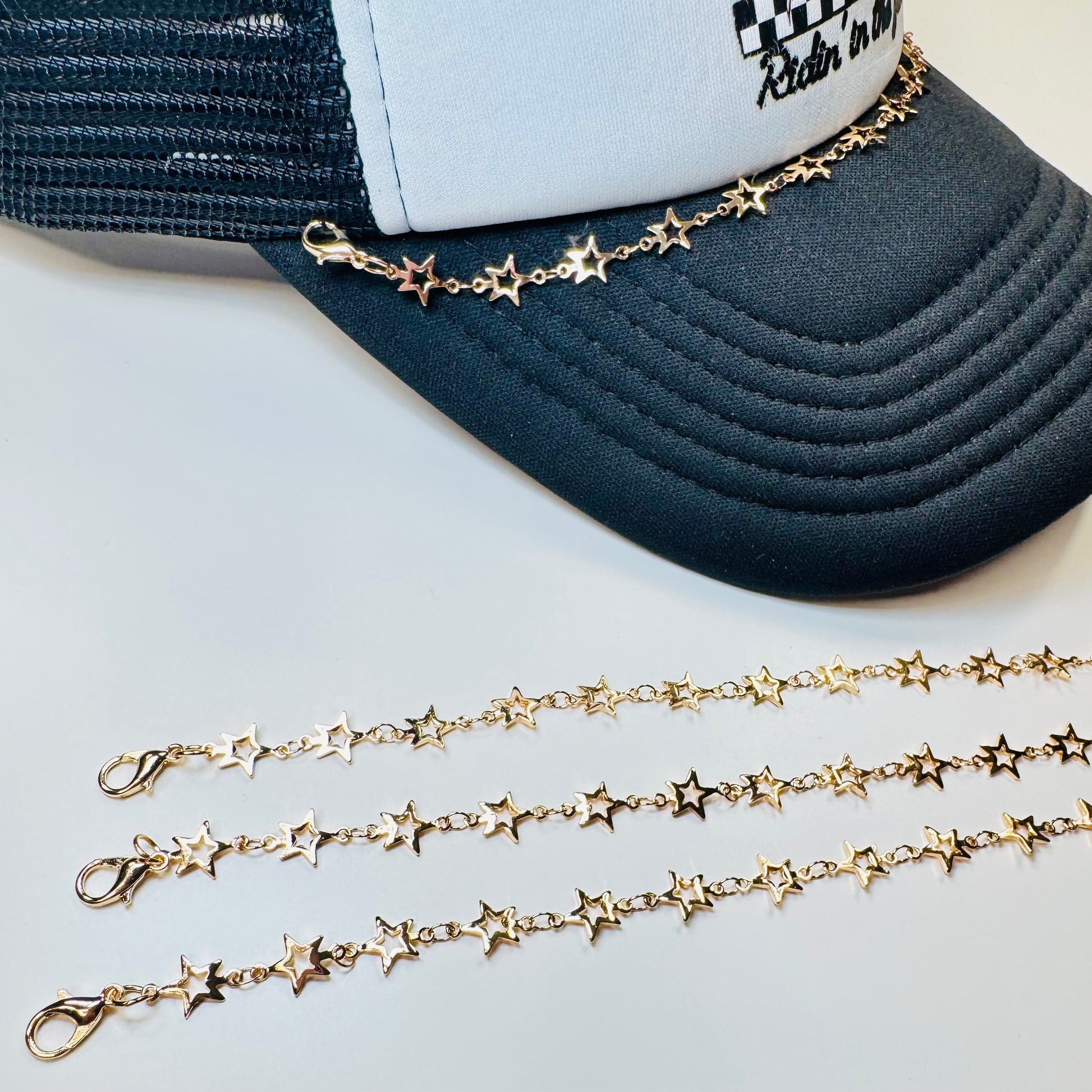 Gold Star Metal Linked Hat Chain