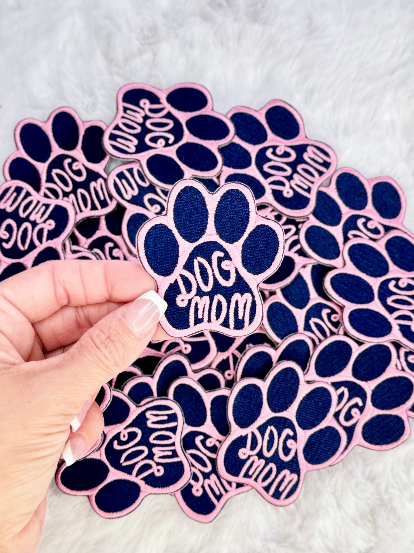 Dog Mom Paw Embroidered Patch