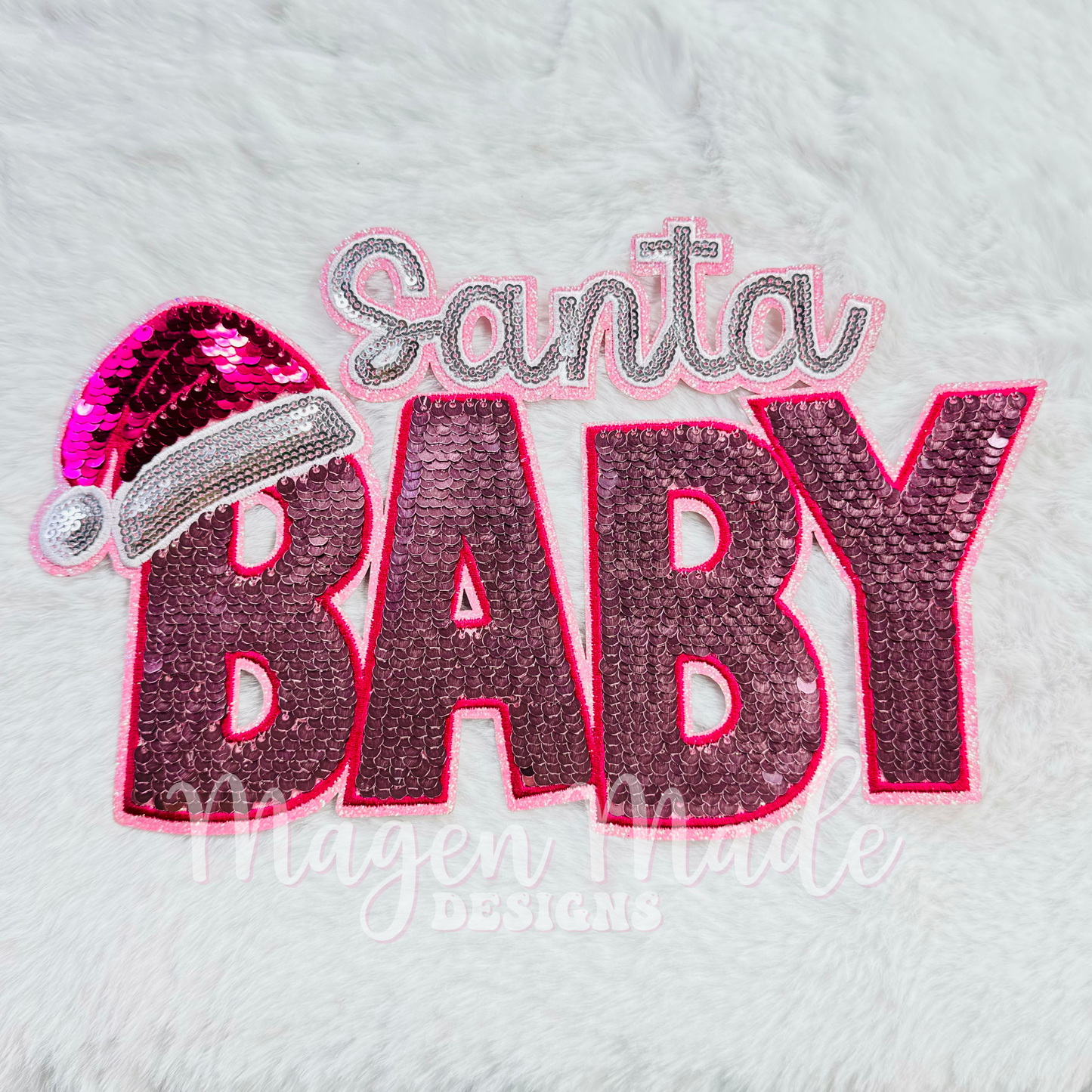 Santa Baby Sequins Iron On Patch