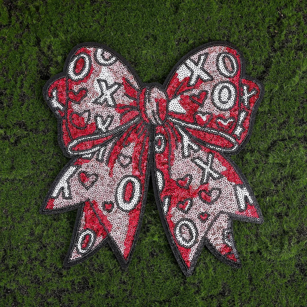 XOXO Bow Sequins Patch