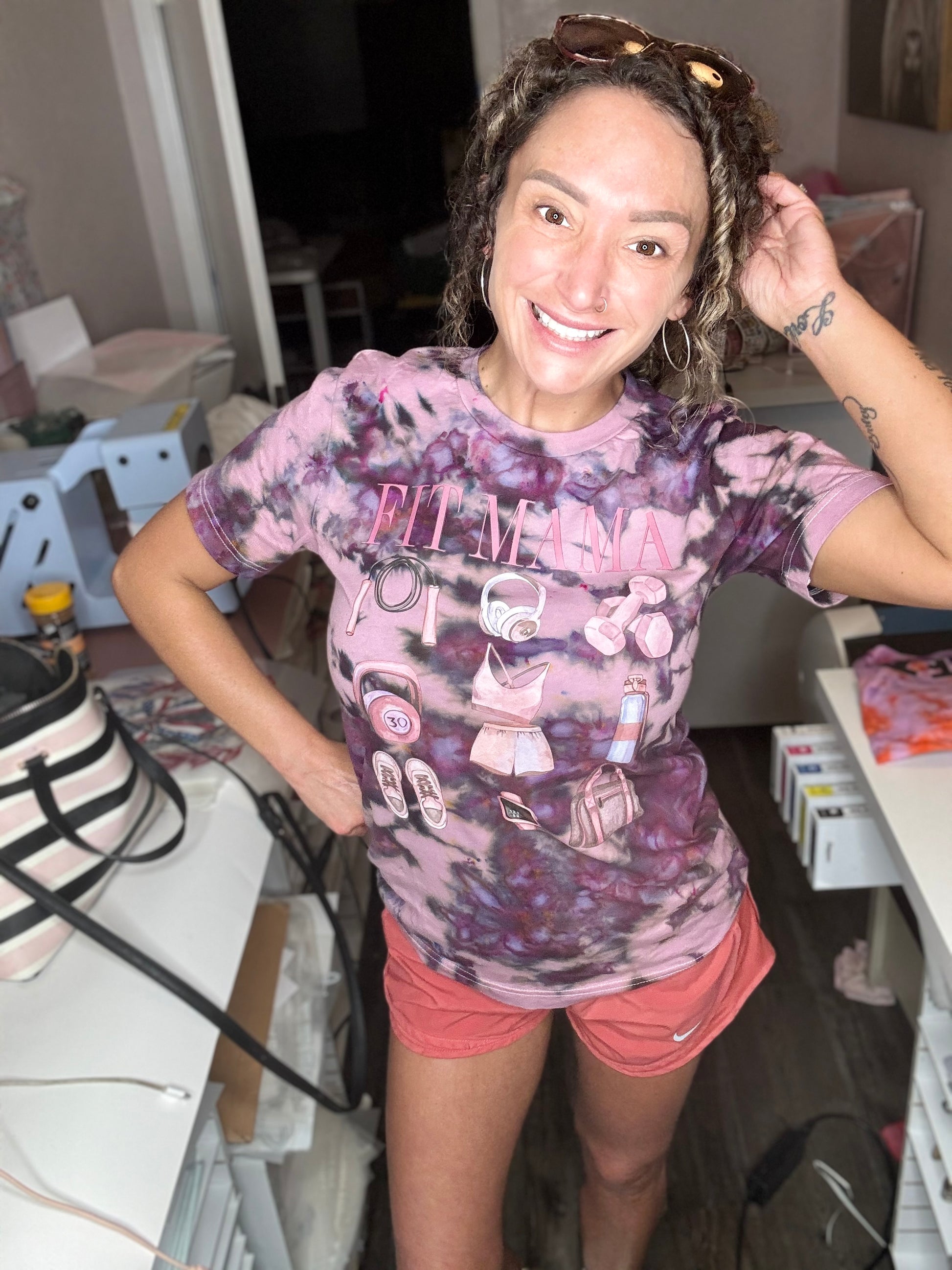 Fit mama tye dye tee