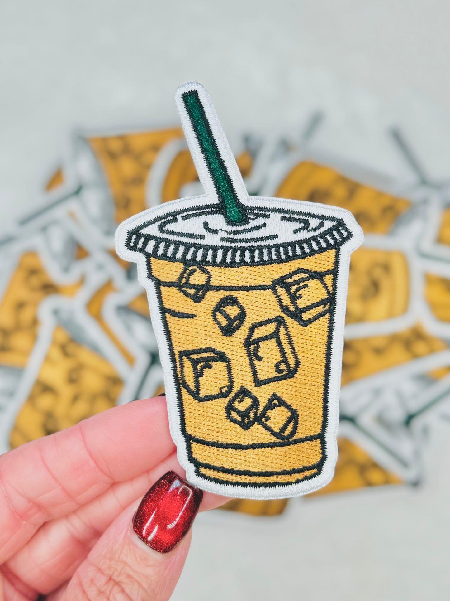 Iced Coffee Embroidered Patch