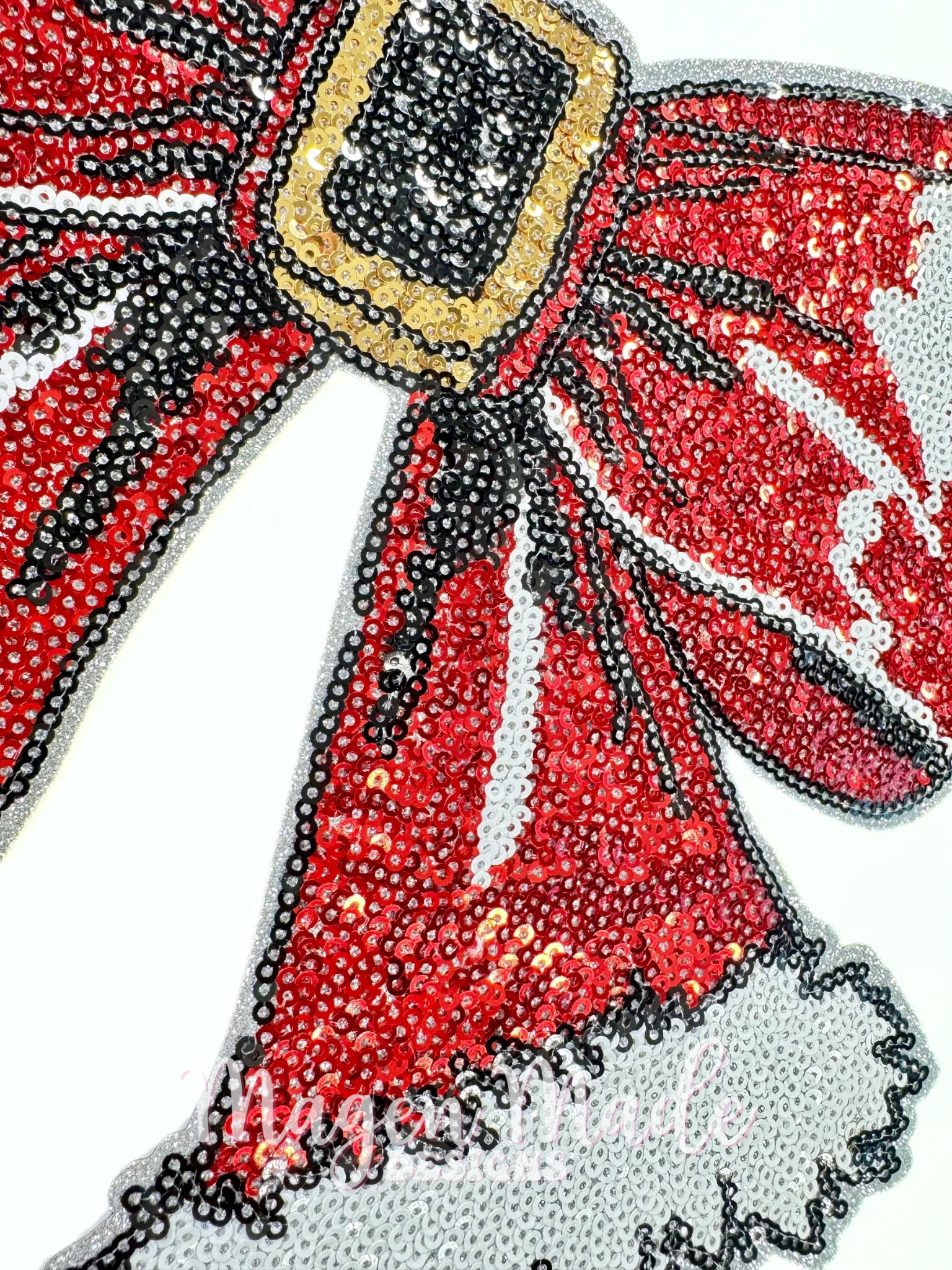 Coquette Santa Bow Sequins Patch