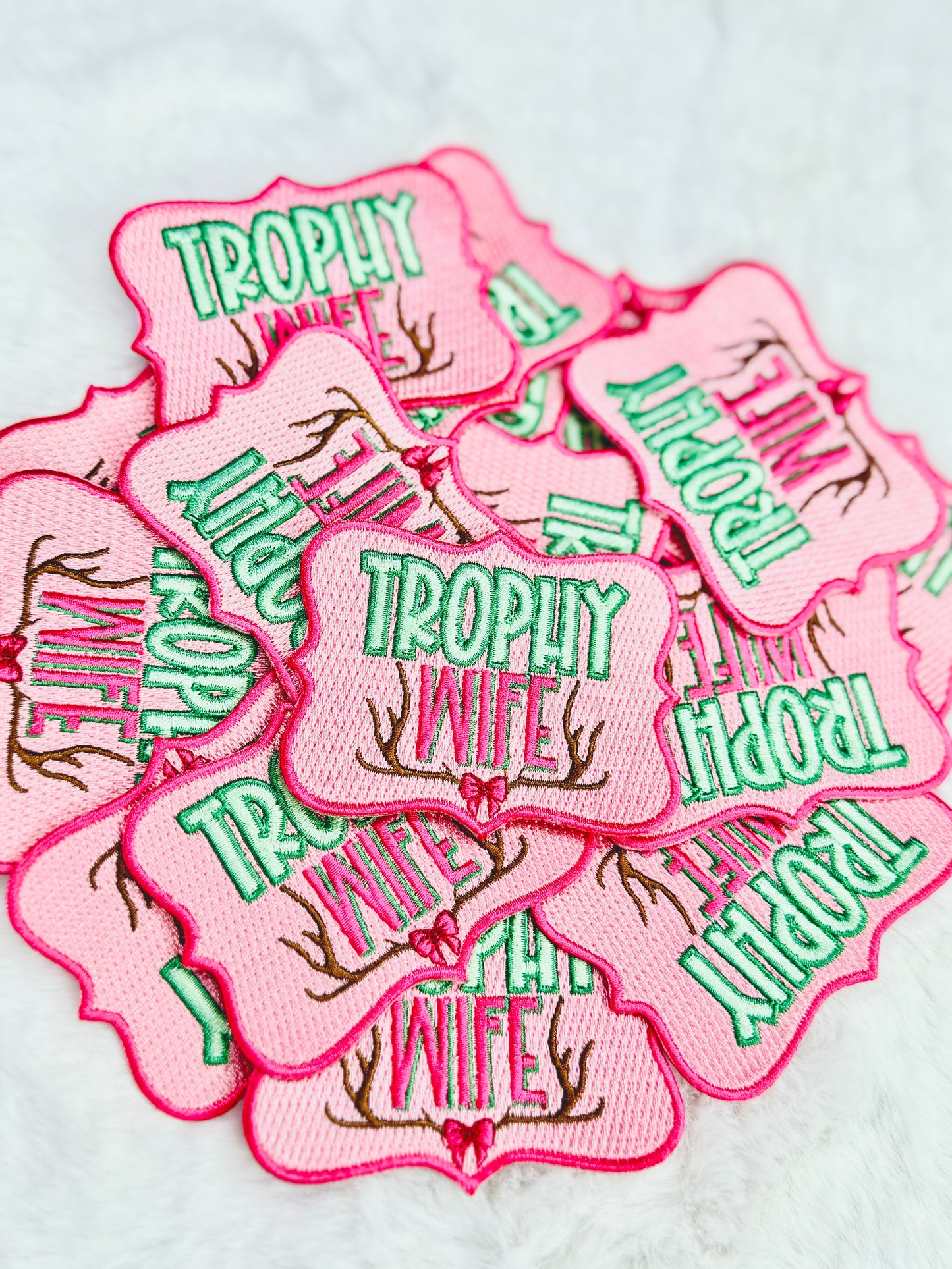 Trophy Wife Embroidered Iron On Patch