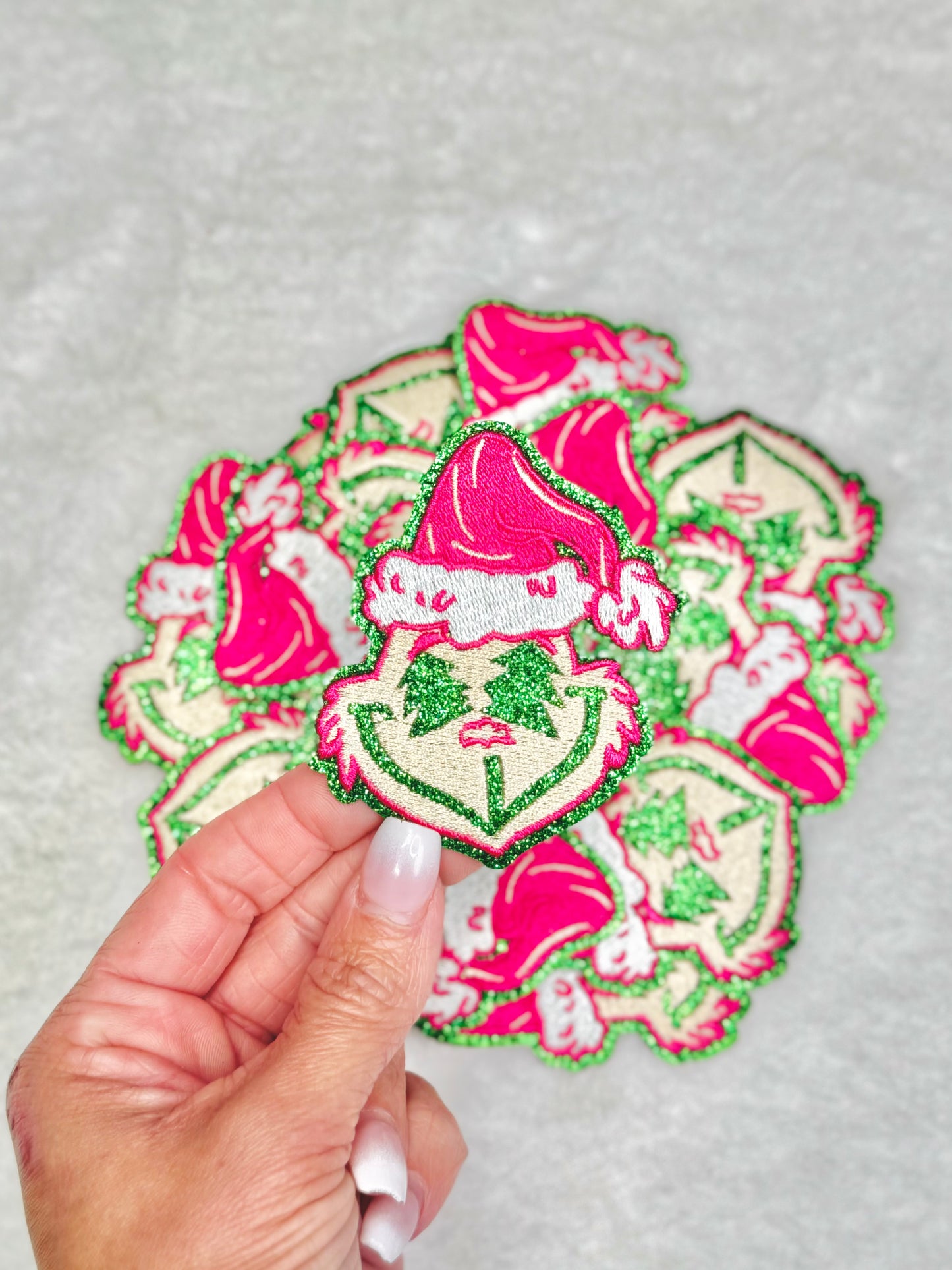 Preppy Pink and Green Man Embroidered Patch