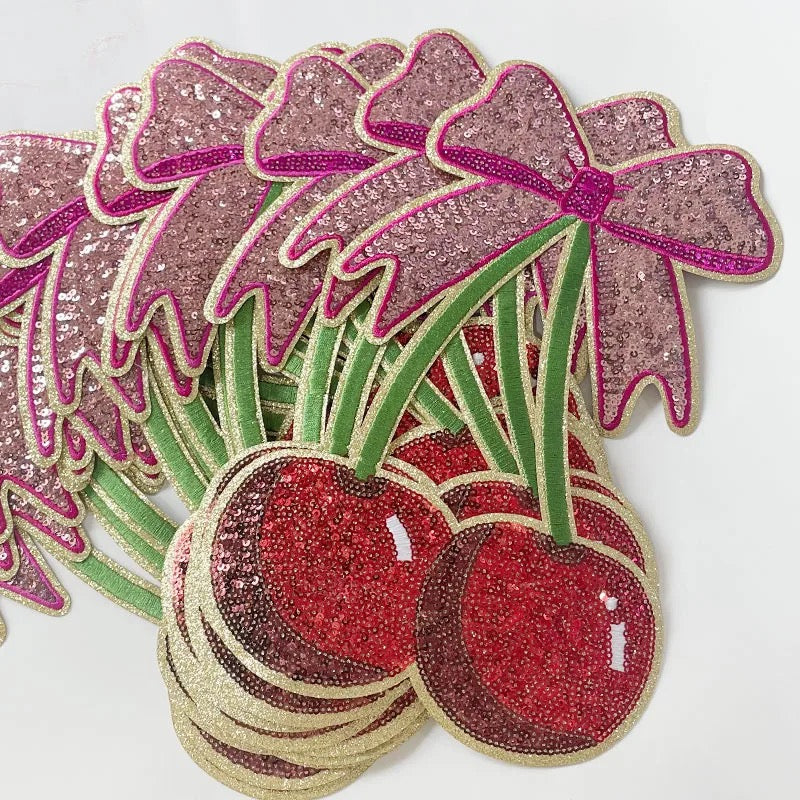 Coquette Cherry Sequin Patch