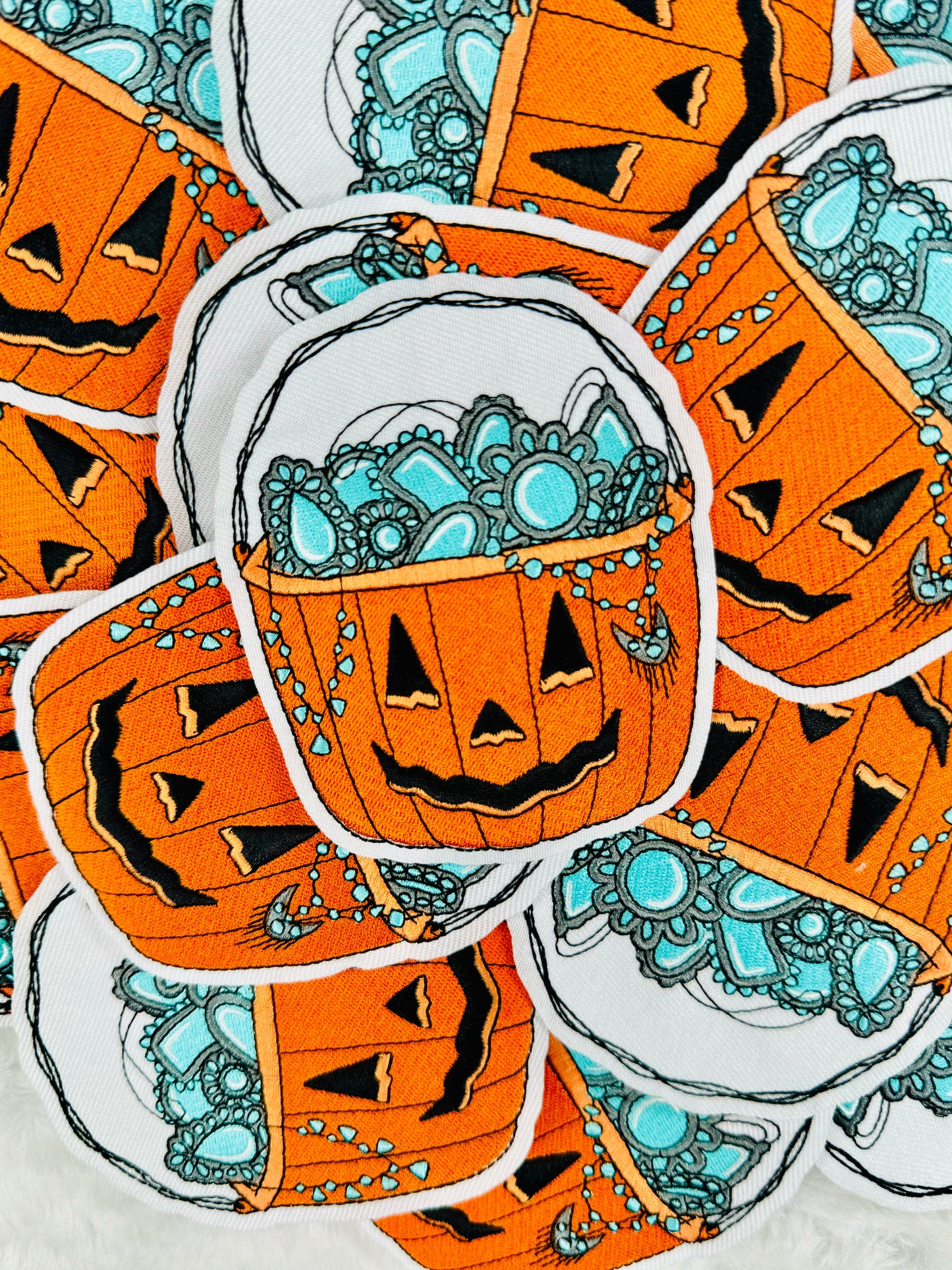 Western Pumpkin Full Of Turquoise Jewels