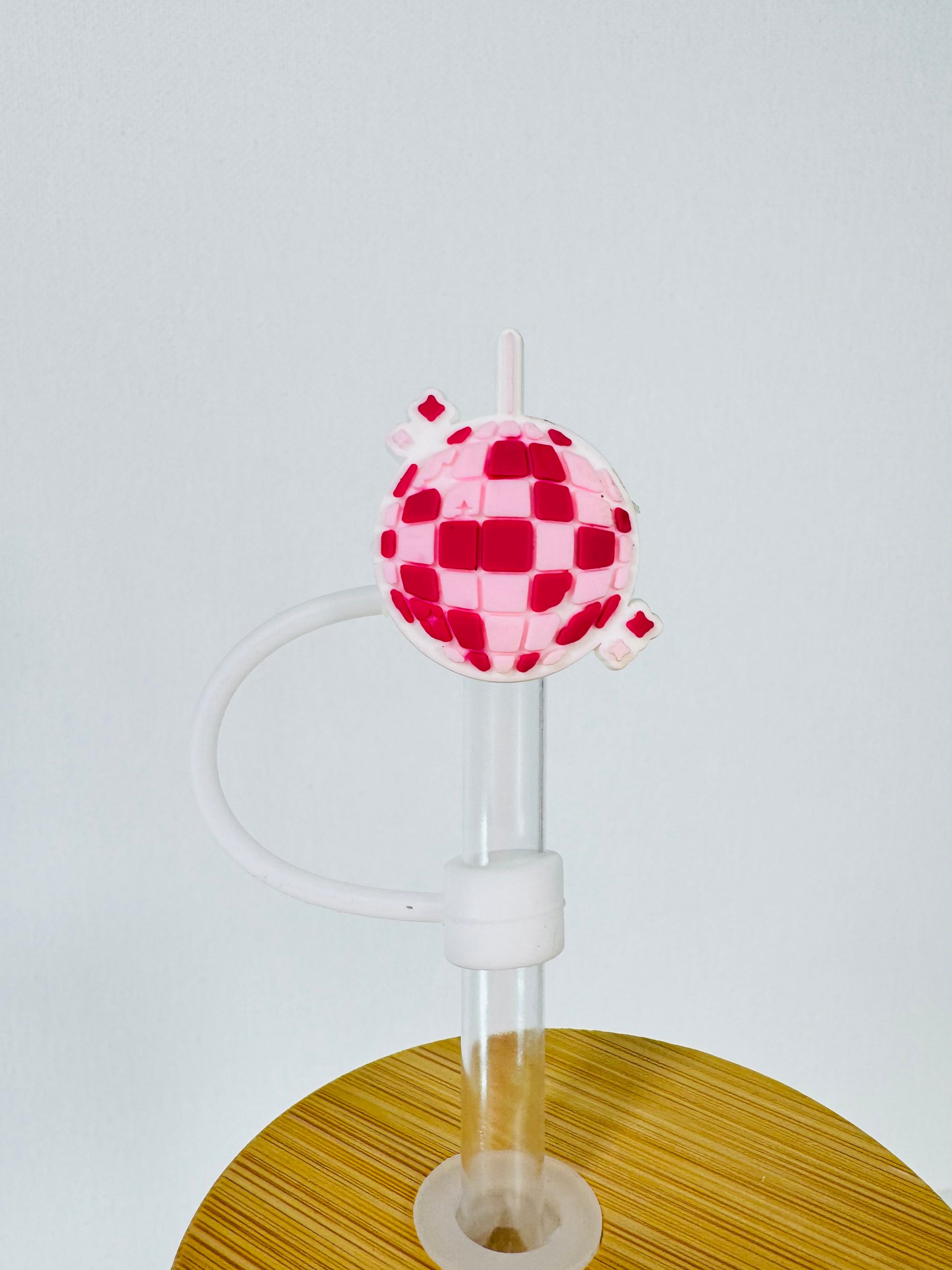 Pink Disco Ball Straw Topper