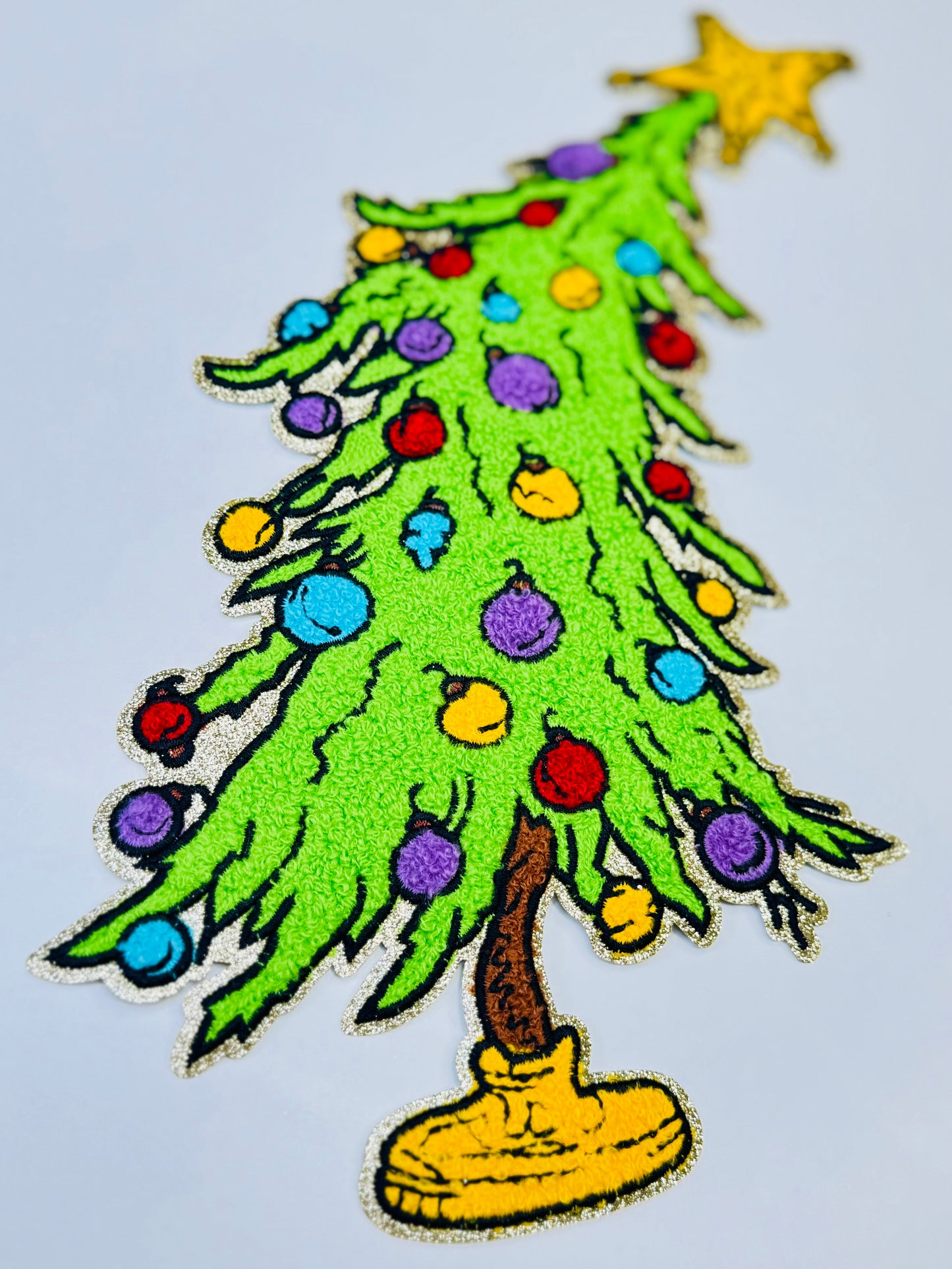 Christmas Tree Chenille & Glitter Patch