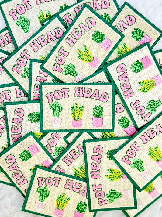 Pot Head Embroidered Patch