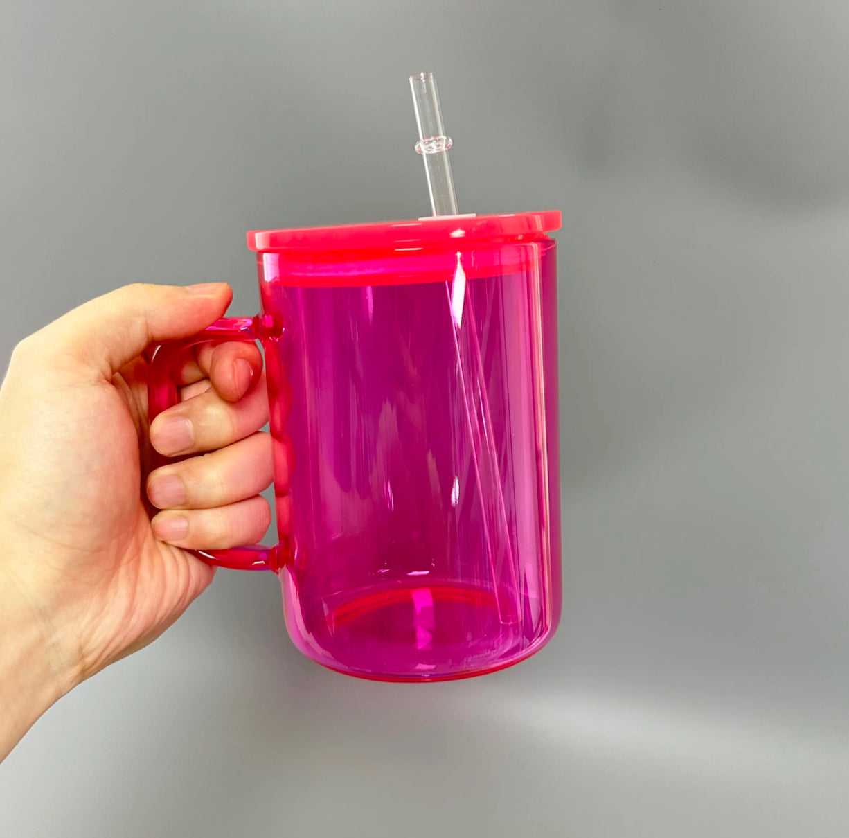 Hot pink jelly mug 