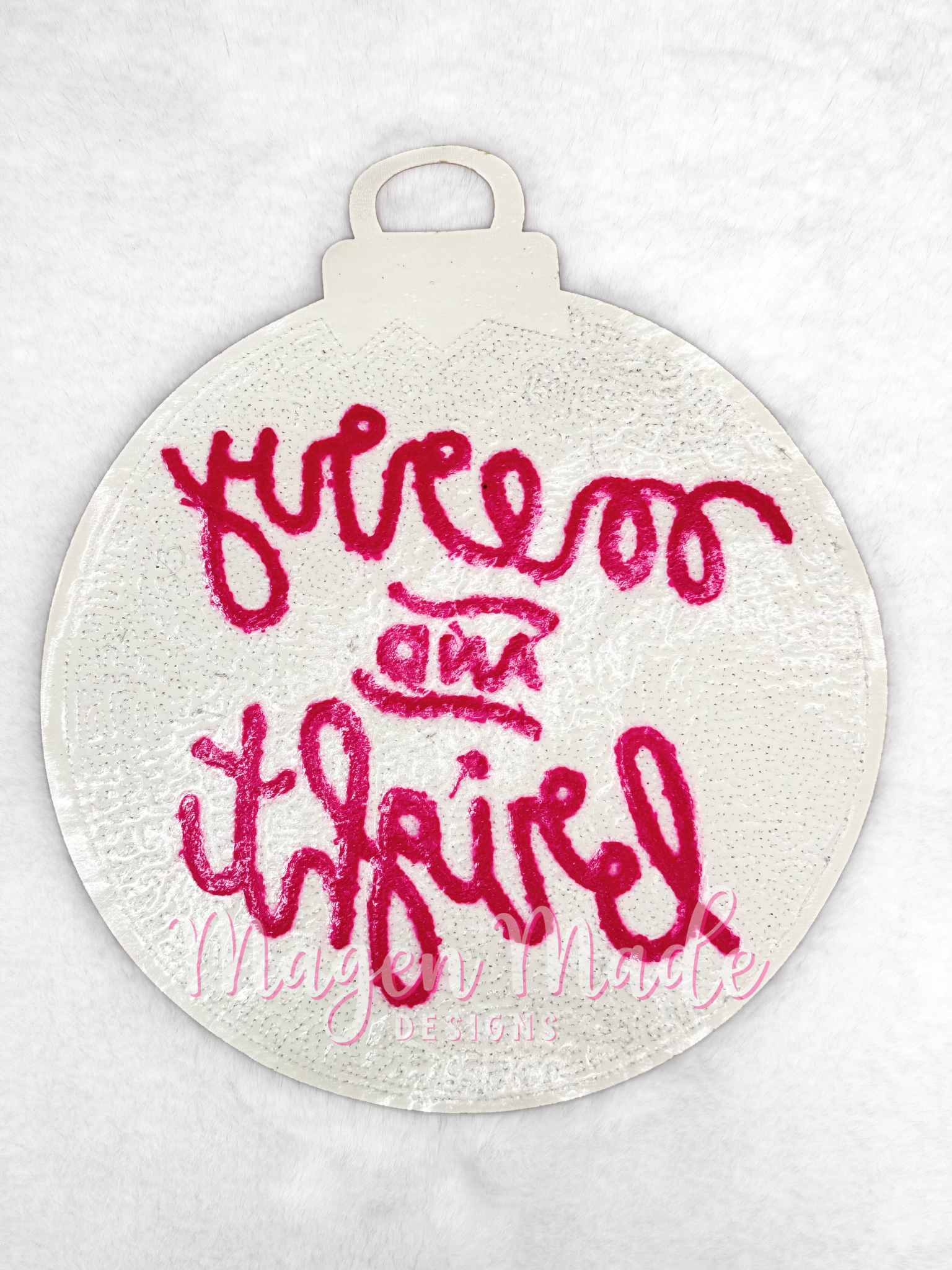 Merry and Bright Ornament Chenille and Sequin Patch