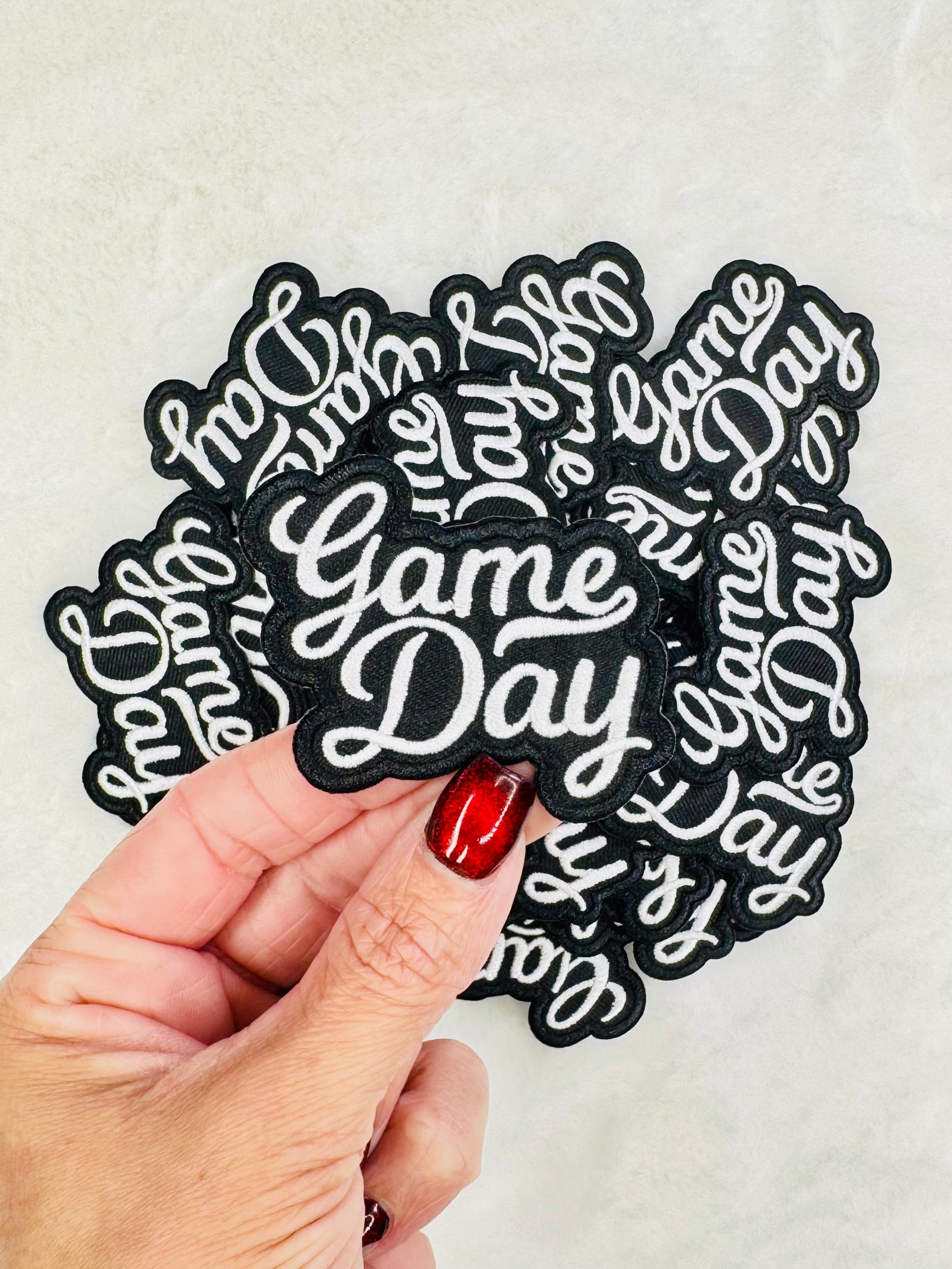 Black & White Game Day Embroidered Patch