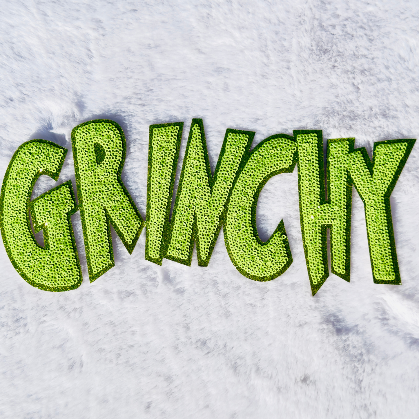 Green Grinchy Sequin Patch