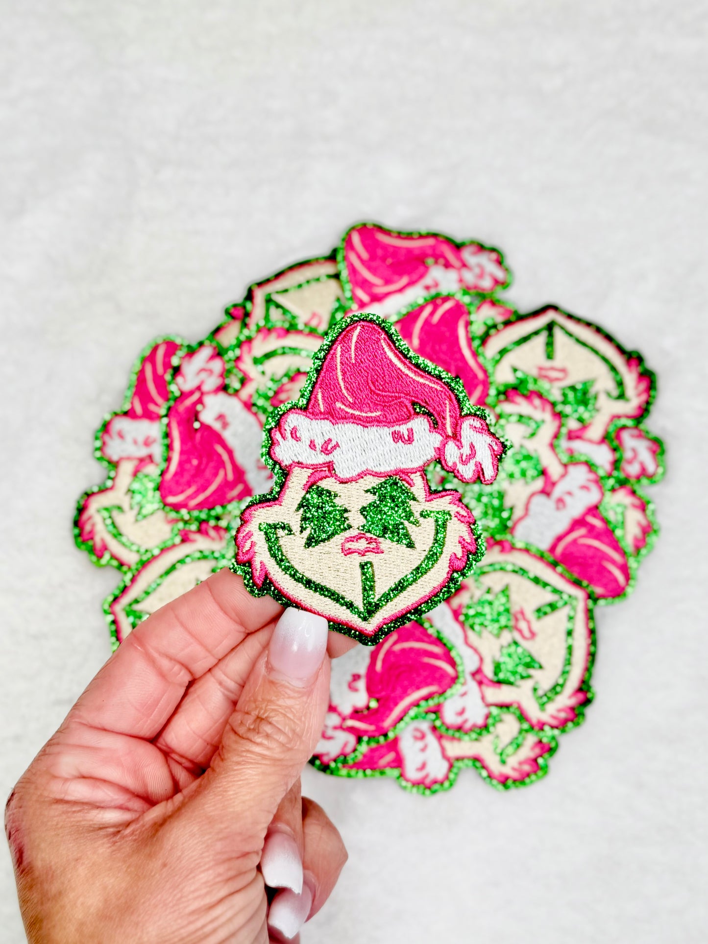 Preppy Pink and Green Man Embroidered Patch