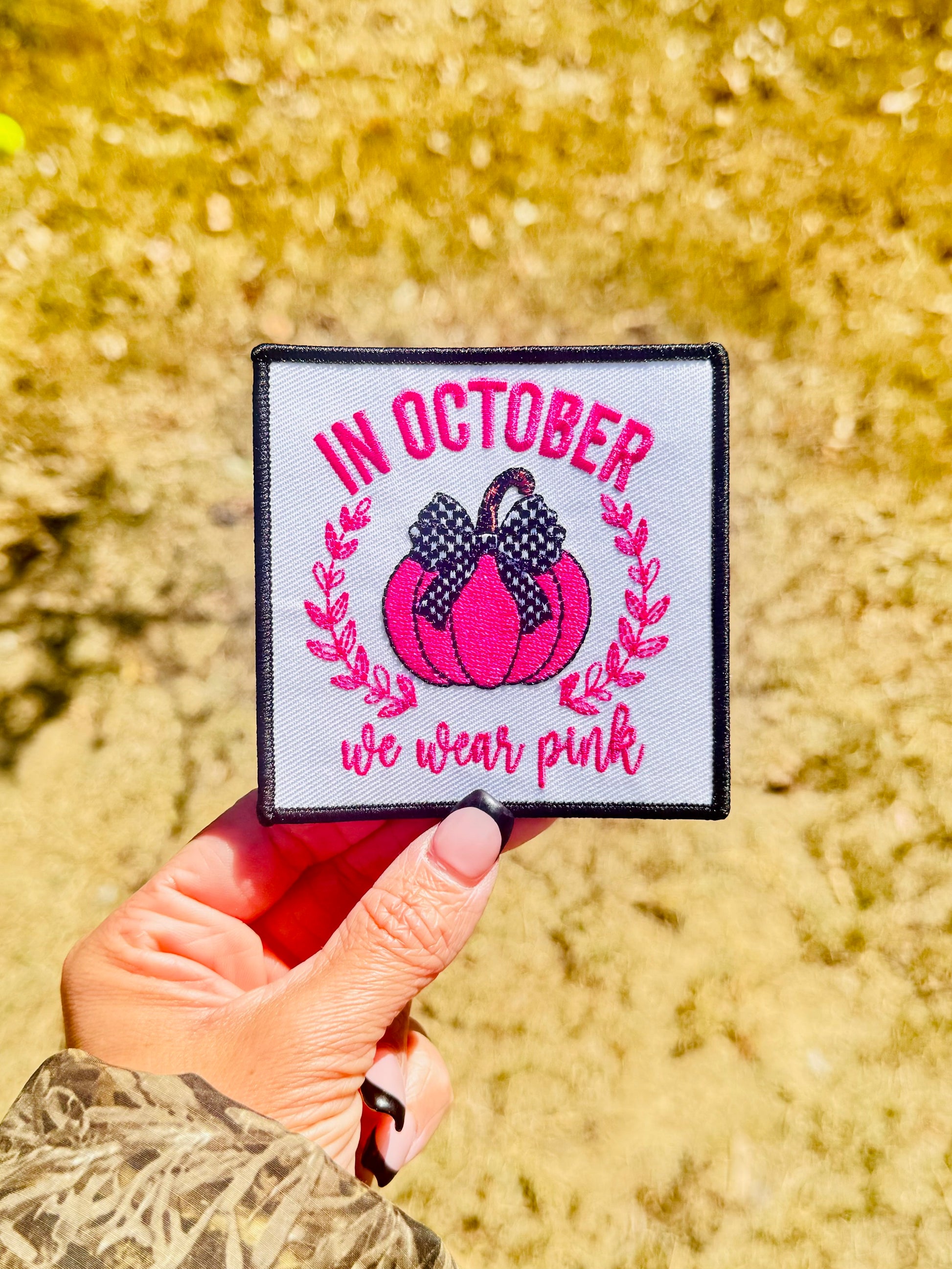 In October We Wear Pink Embroidered Patch