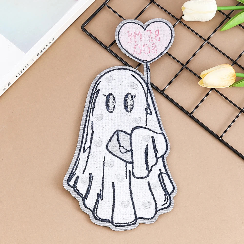 The back of Be My Boo Ghost Chenille & Sequins Patch