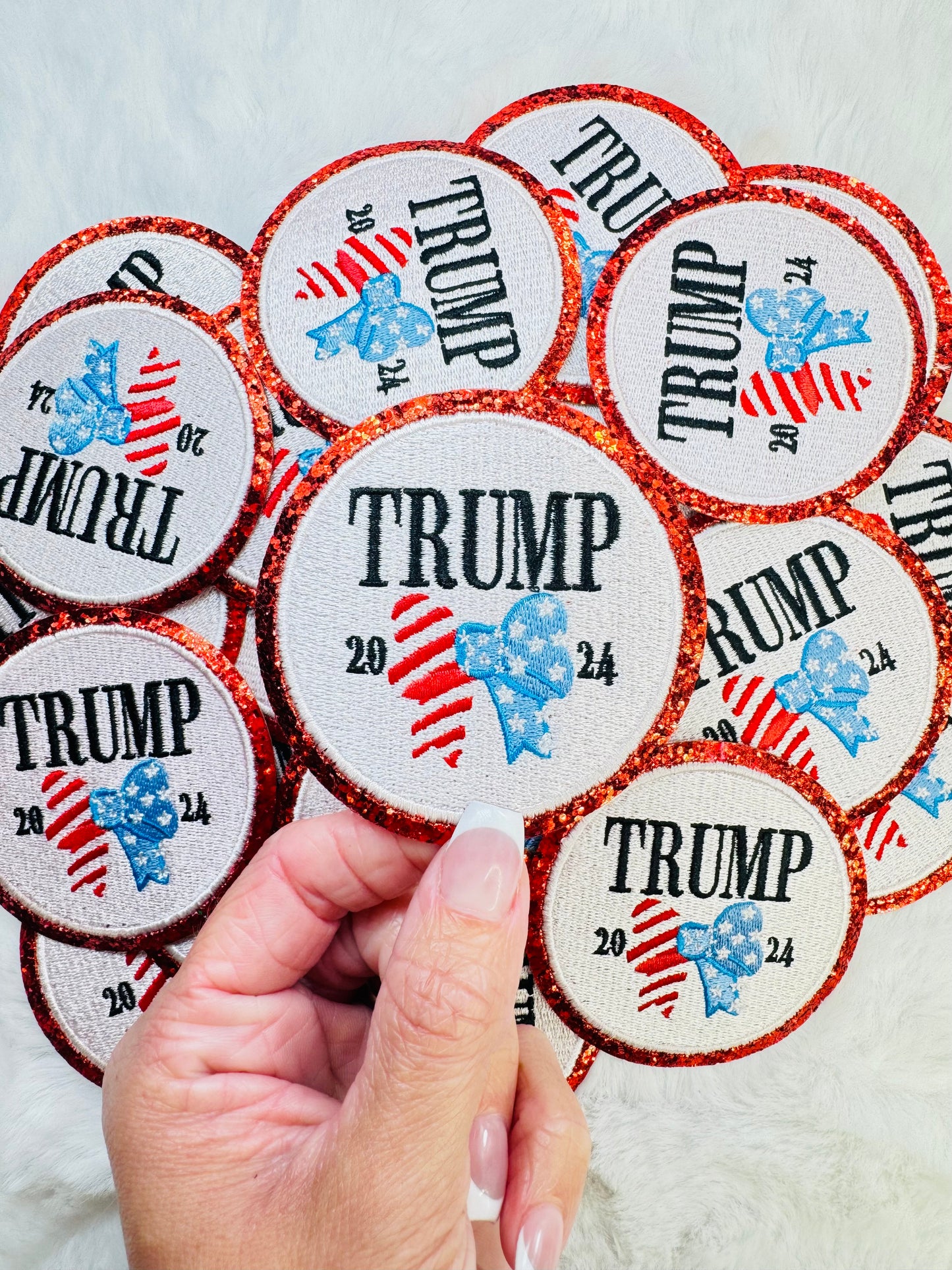 Trump 2024 Coquette Bow Embroidered Patch