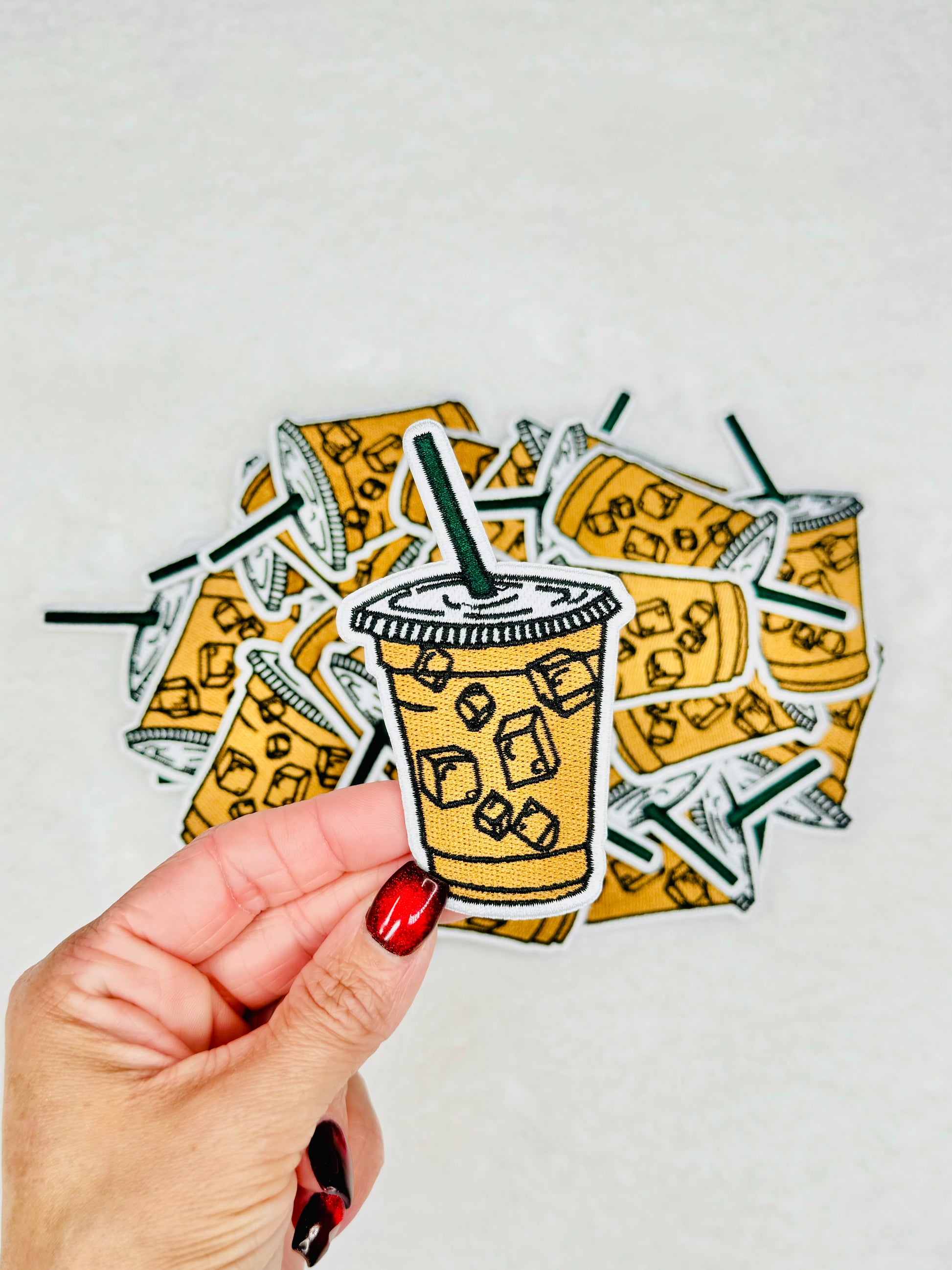 Iced Coffee Embroidered Patch