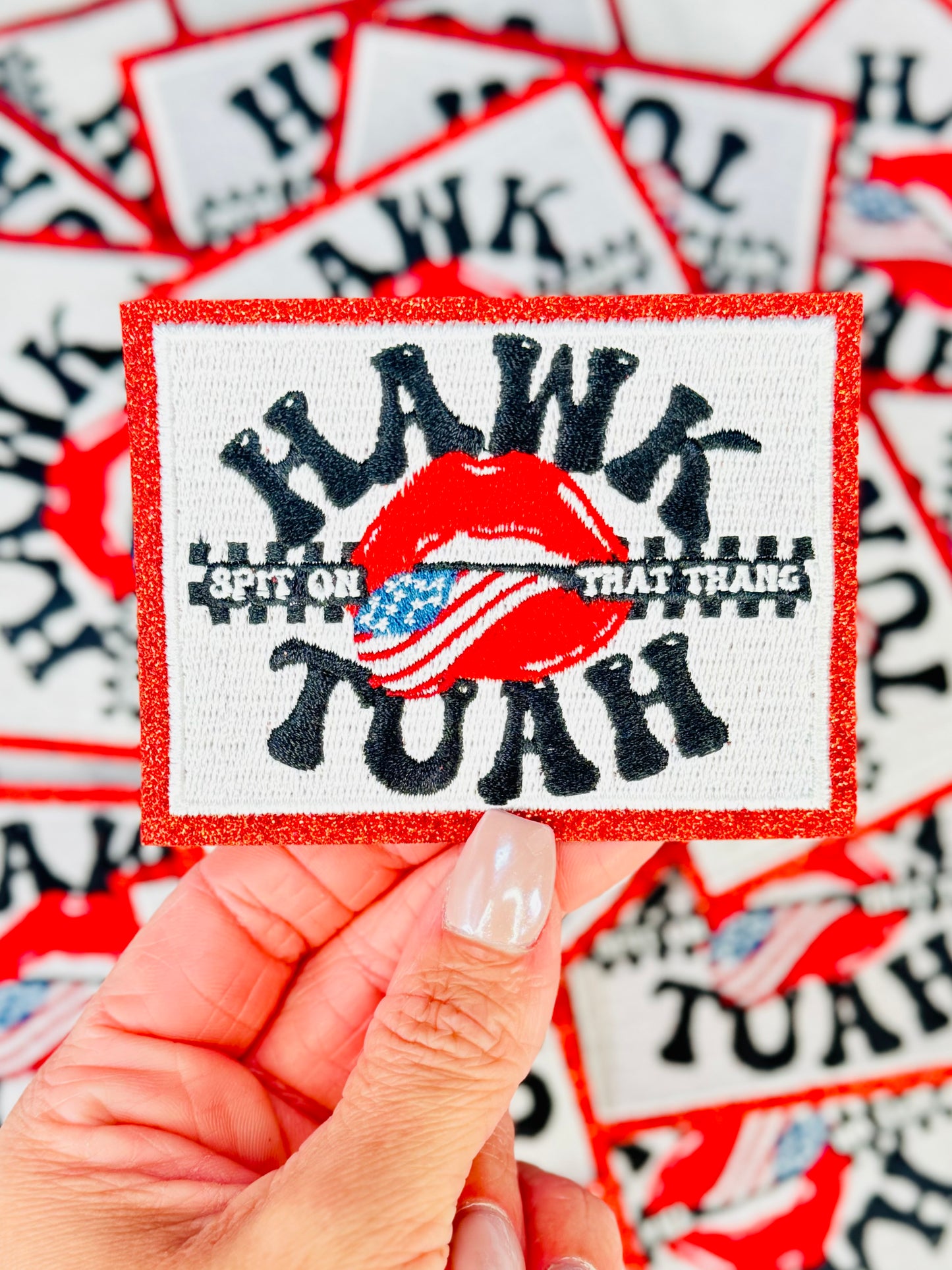 Hawk Tuah Embroidered Patch