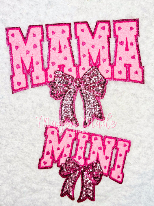 Mama & Mini Bundle Chenille & Sequins Iron On Big Shirt Patch
