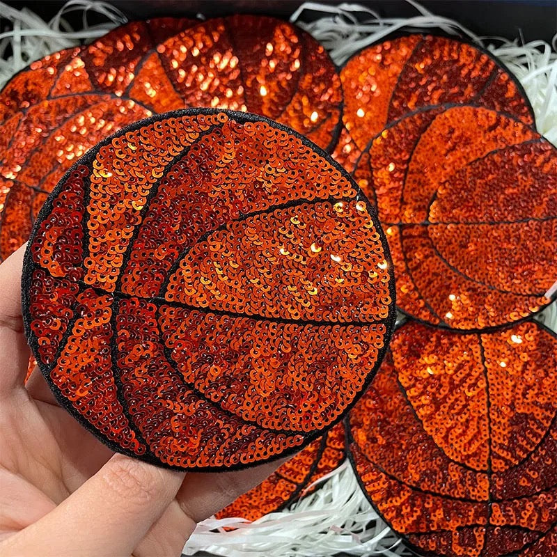 Basketball Sequin Patch